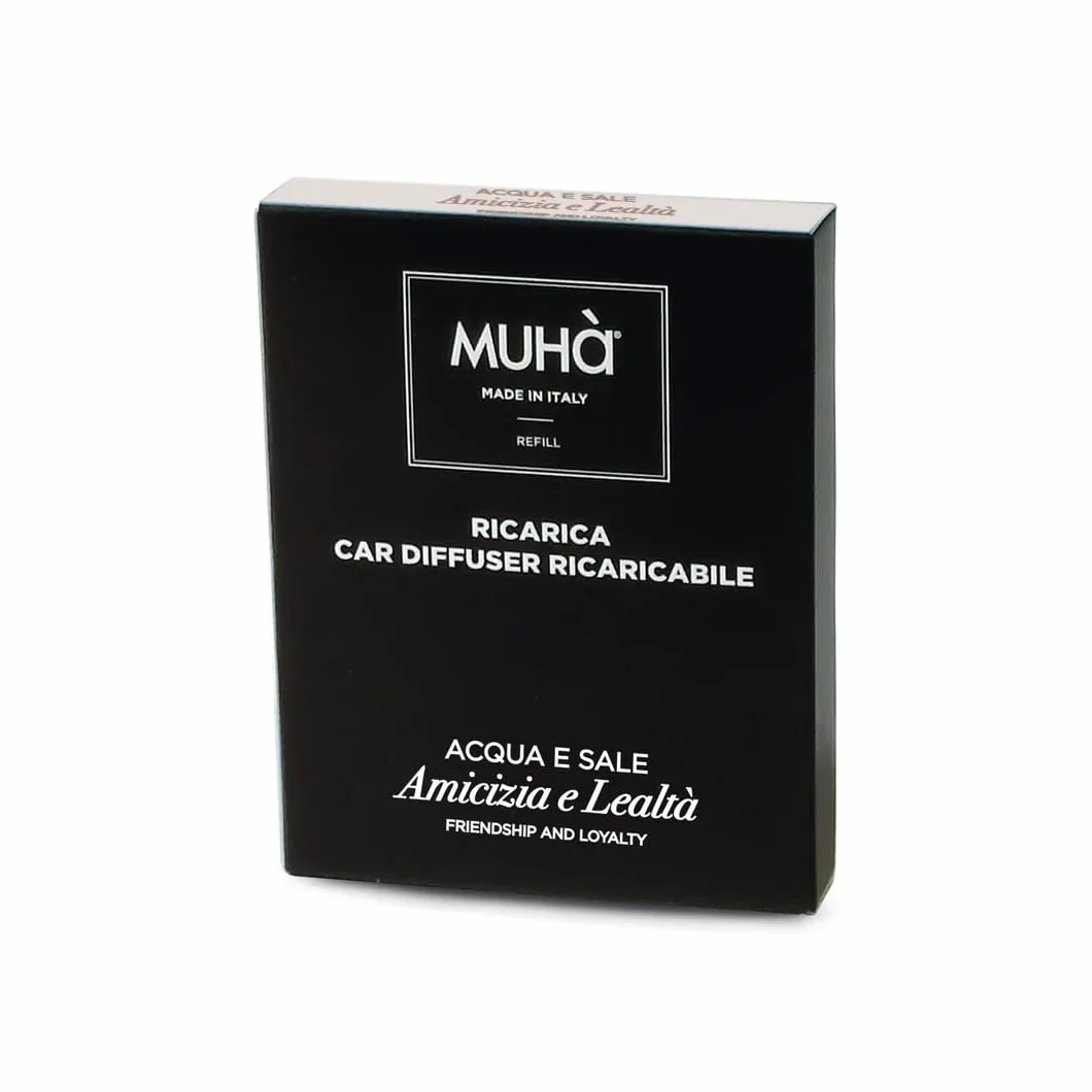 MUHA' Profumatore Auto Ricarica Fragranza Acqua e Sale Rilascio Graduale Profumo