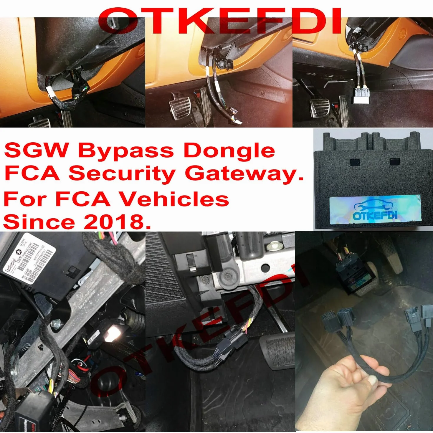 SGW Bypass Dongle 8Pin+12Pin FCA Veicoli OBD Security Gateway Module Nero