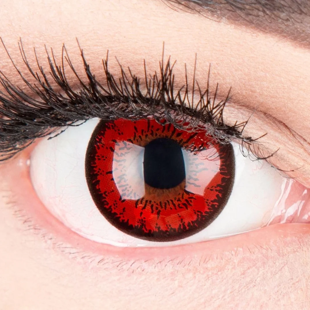 Meralens Lenti a Contatto Colorate Lupo Rosse Flower Lenses 1 Anno 1 Coppia