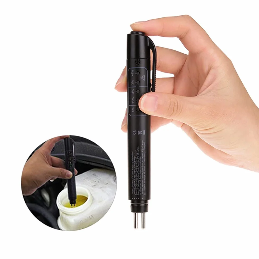 Test Fluido Freni,Brake Fluid Tester,Tester Liquido,Tester Liquido Freni,Fluido Freno Test,Tester Olio Freni,Penna Tester Liquido Freni,5 LED Indicatore,Strumento Test per Auto per DOT3,DOT4,DOT5