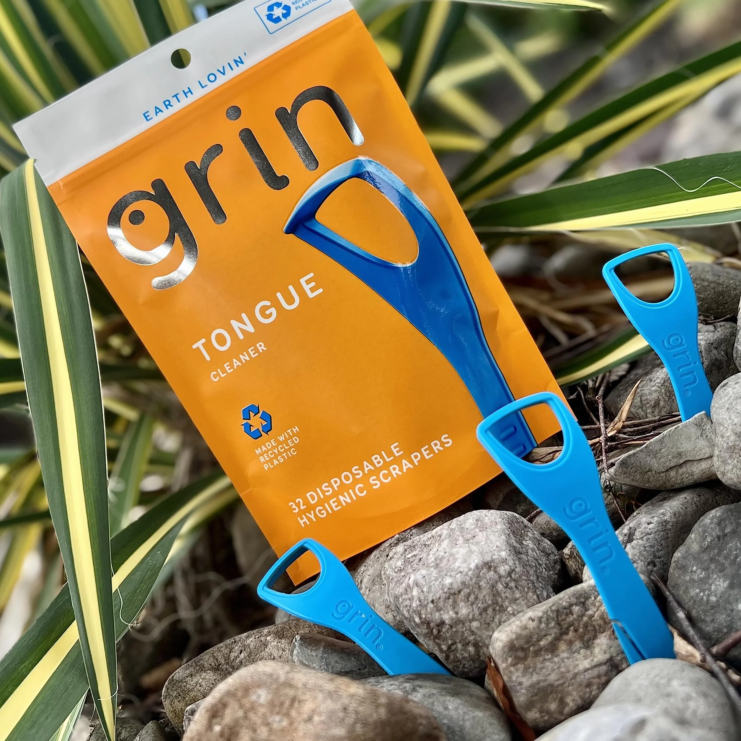 GRIN Pulisci lingua usa e getta 32 pezzi raschietto igienico plastica riciclata