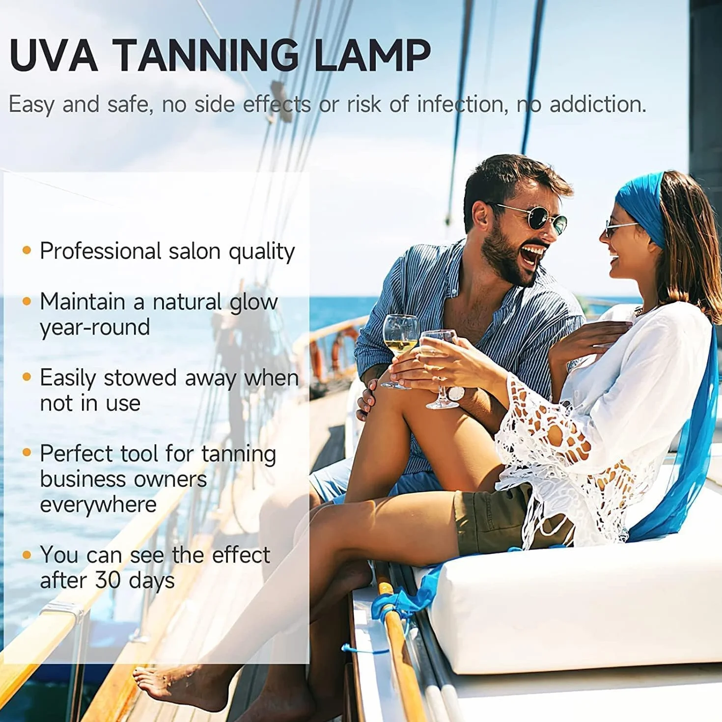 Lampada Abbronzante Viso 48W 384 LED Pieghevole Solarium con Protezione Occhi Argento