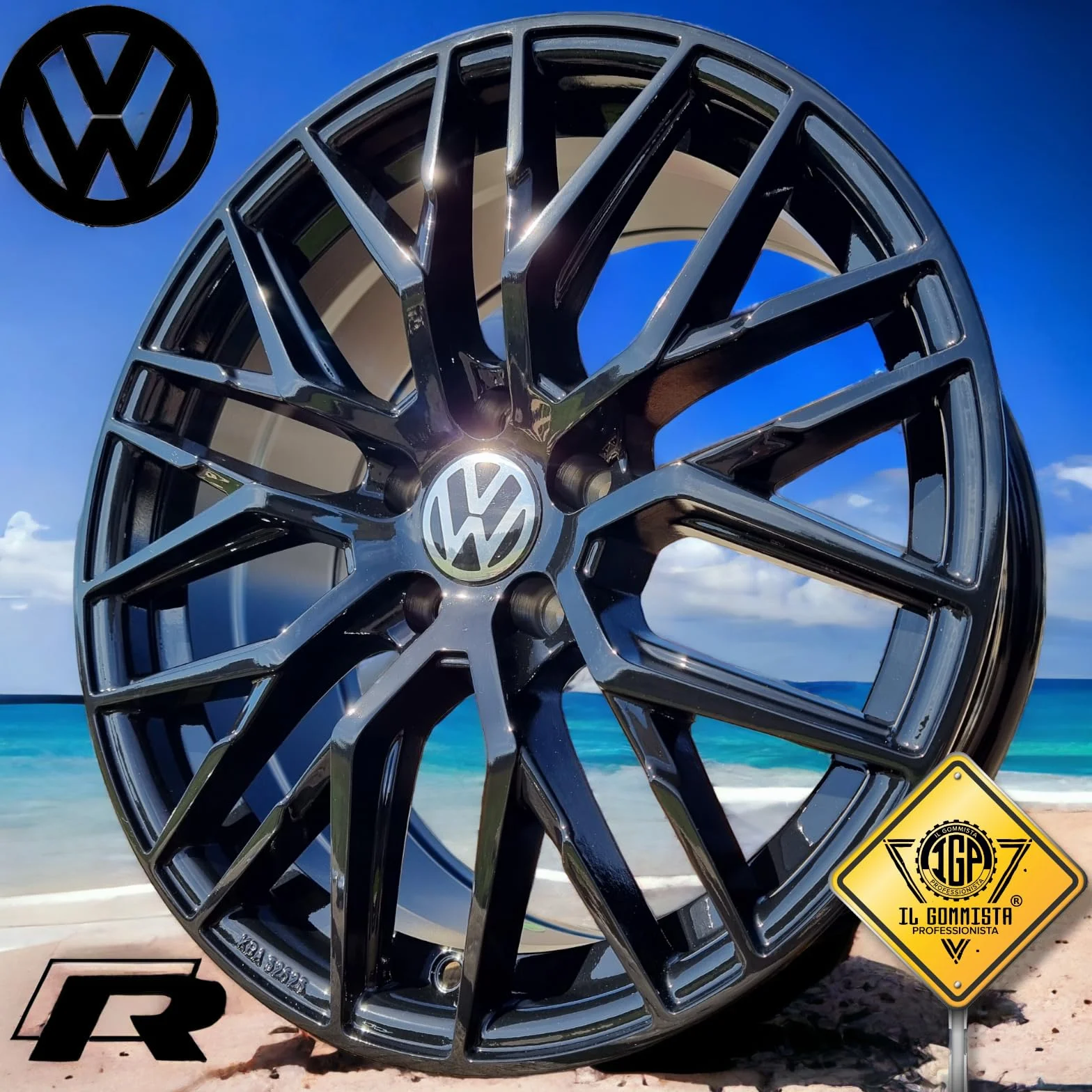 IGP R+ Kit 4 Cerchi in Lega da 18" Compatibili con Volkswagen GOLF mk V VI VII VIII Gti Gtd R Gte Variant Plus + ID.3 ID.4 T-Roc Tiguan Passat Touran Eos Scirocco Beetle Caddy Jetta Maggiolino