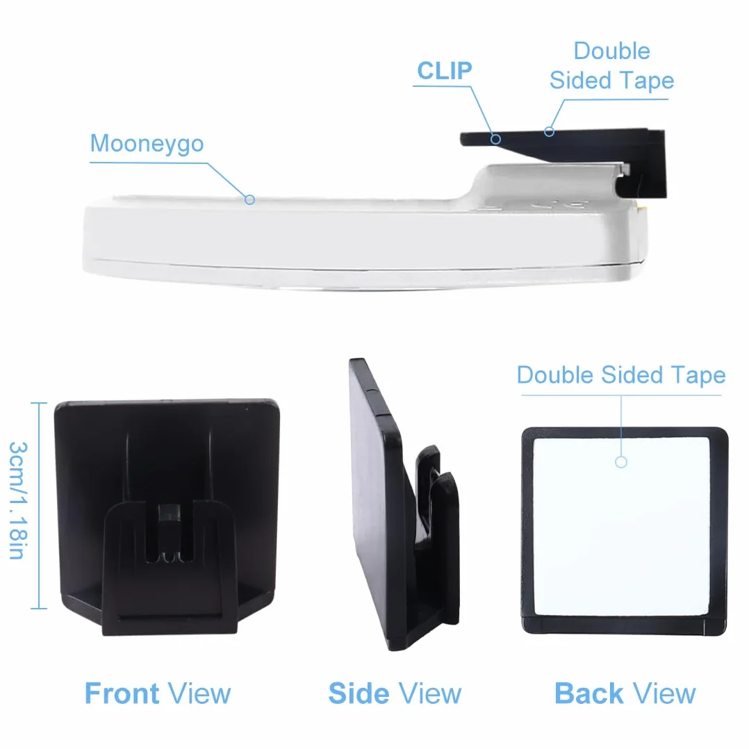 Clip Supporto per T.pass 2019 Sistema Fissaggio Removibile 3x3 cm Porta Telepedaggio Auto Nero