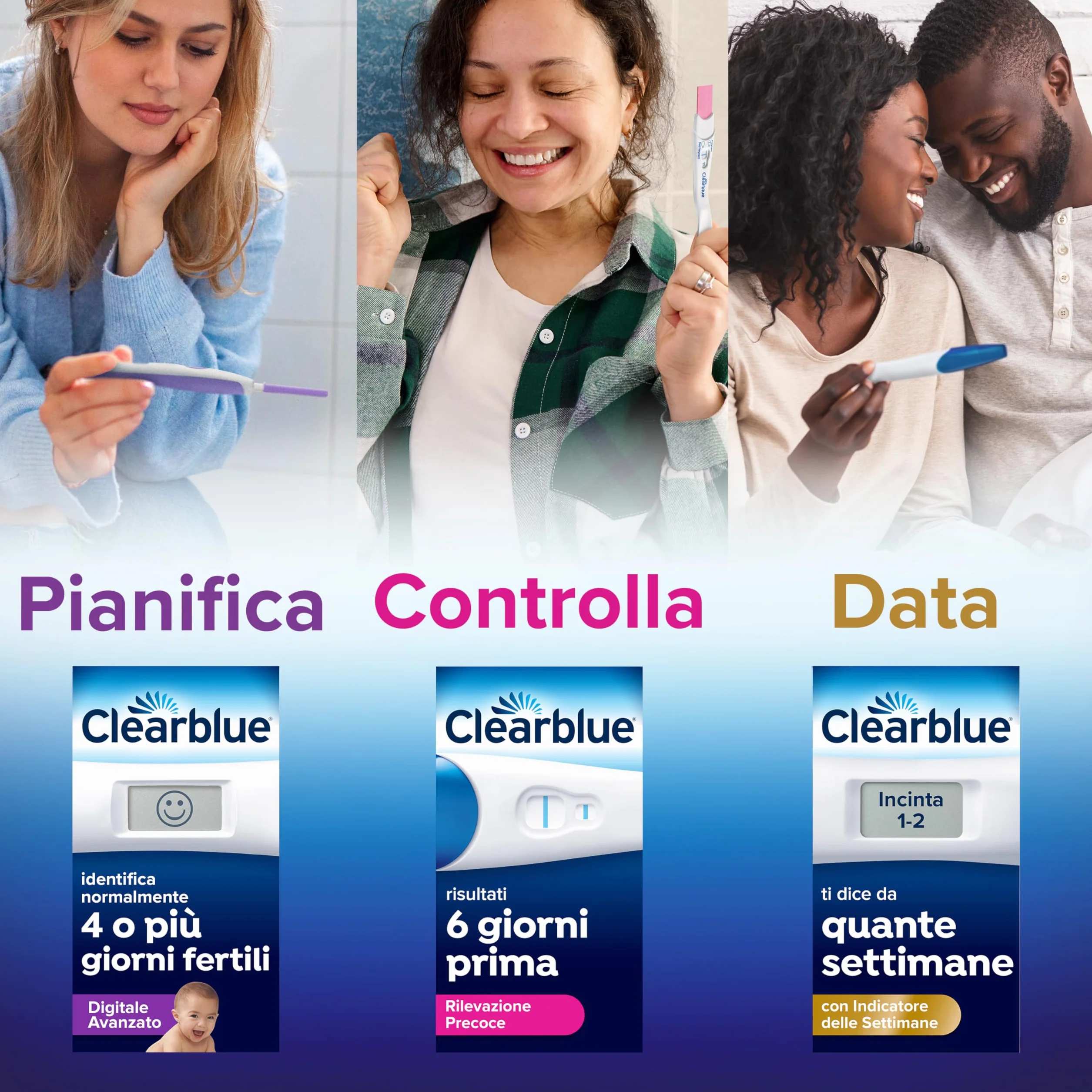 Clearblue Test di Gravidanza Rilevazione Ultra Precoce 10 mUI/ml Maxiformato 3 Test