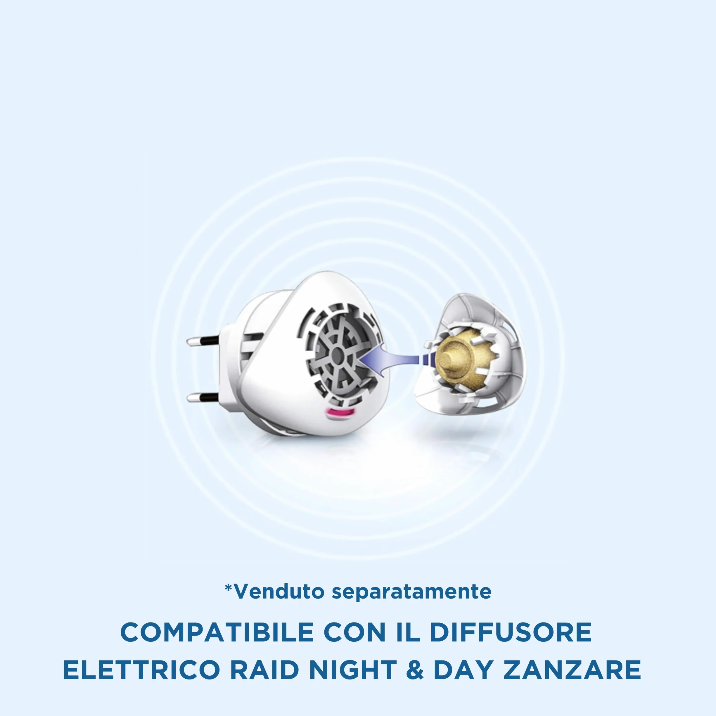 Raid Night & Day Ricarica Antizanzare Repellente Zanzare Inodore a Sabbia Compressa, Confezione da 3