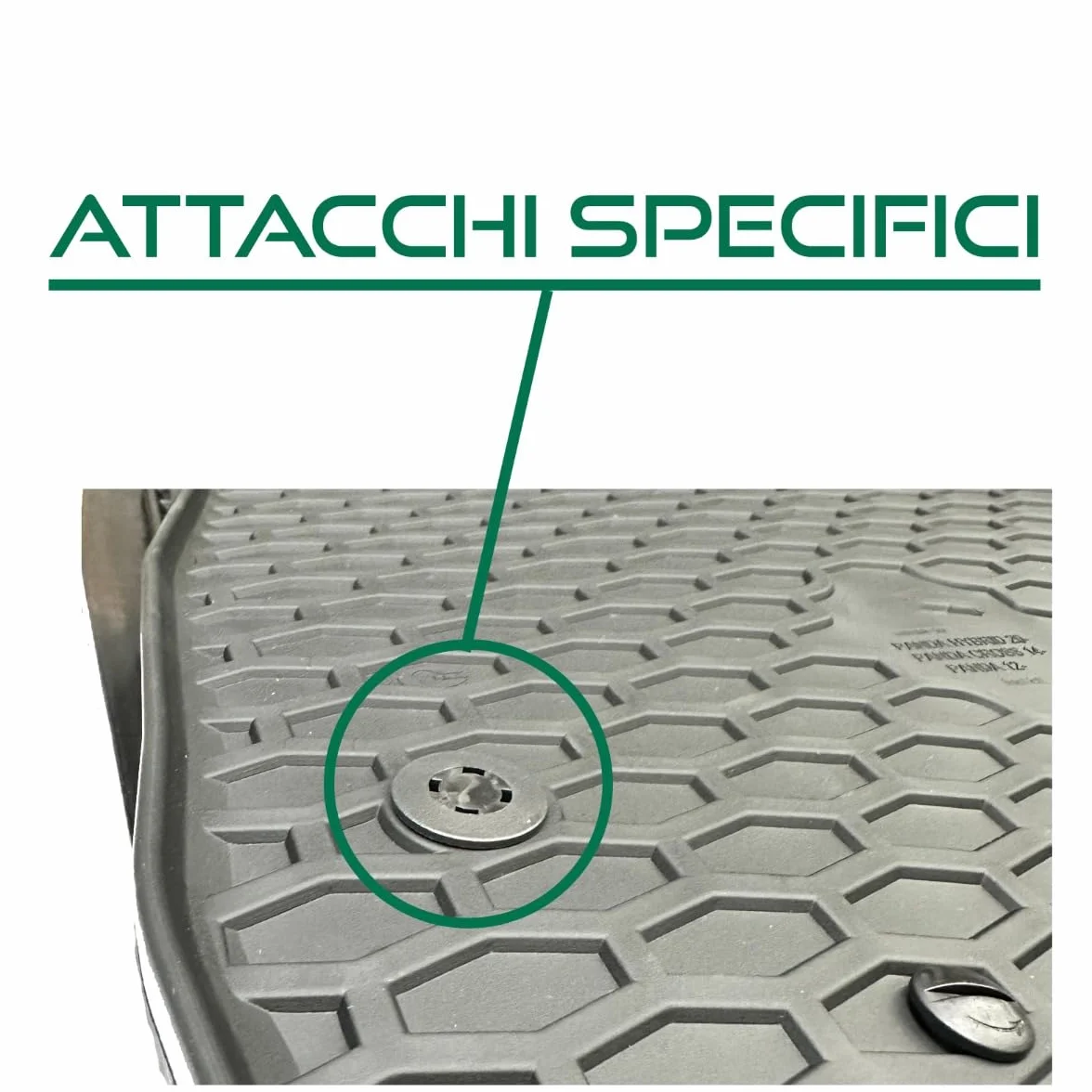 SERIE 4 TAPPETI - TAPPETINI IN GOMMA TPE NERI PER FIAT PANDA III DAL 2012 in poi