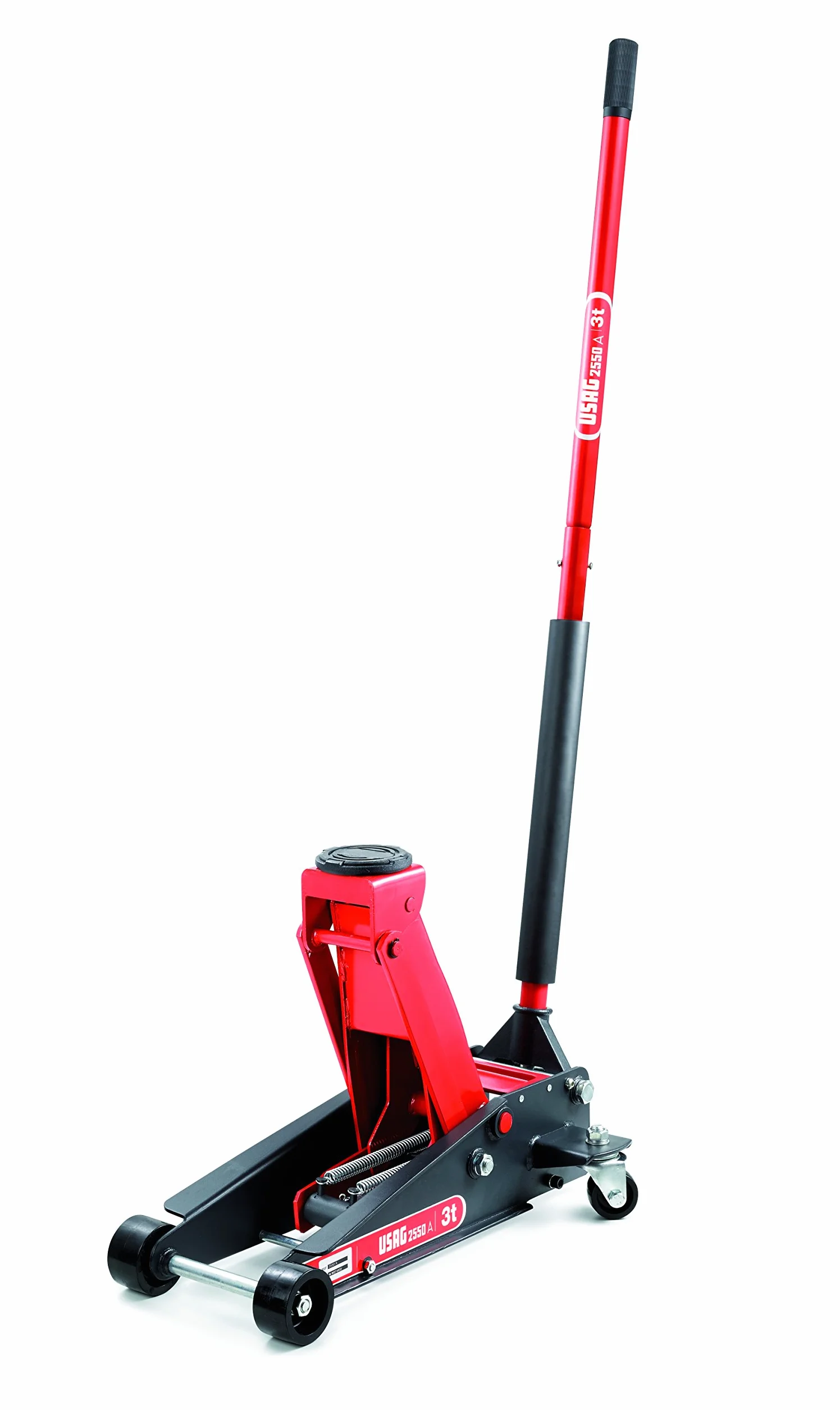 USAG 2550 A U25500001 Sollevatore Idraulico 3T Per Auto E Veicoli Commerciali, Nero Rosso