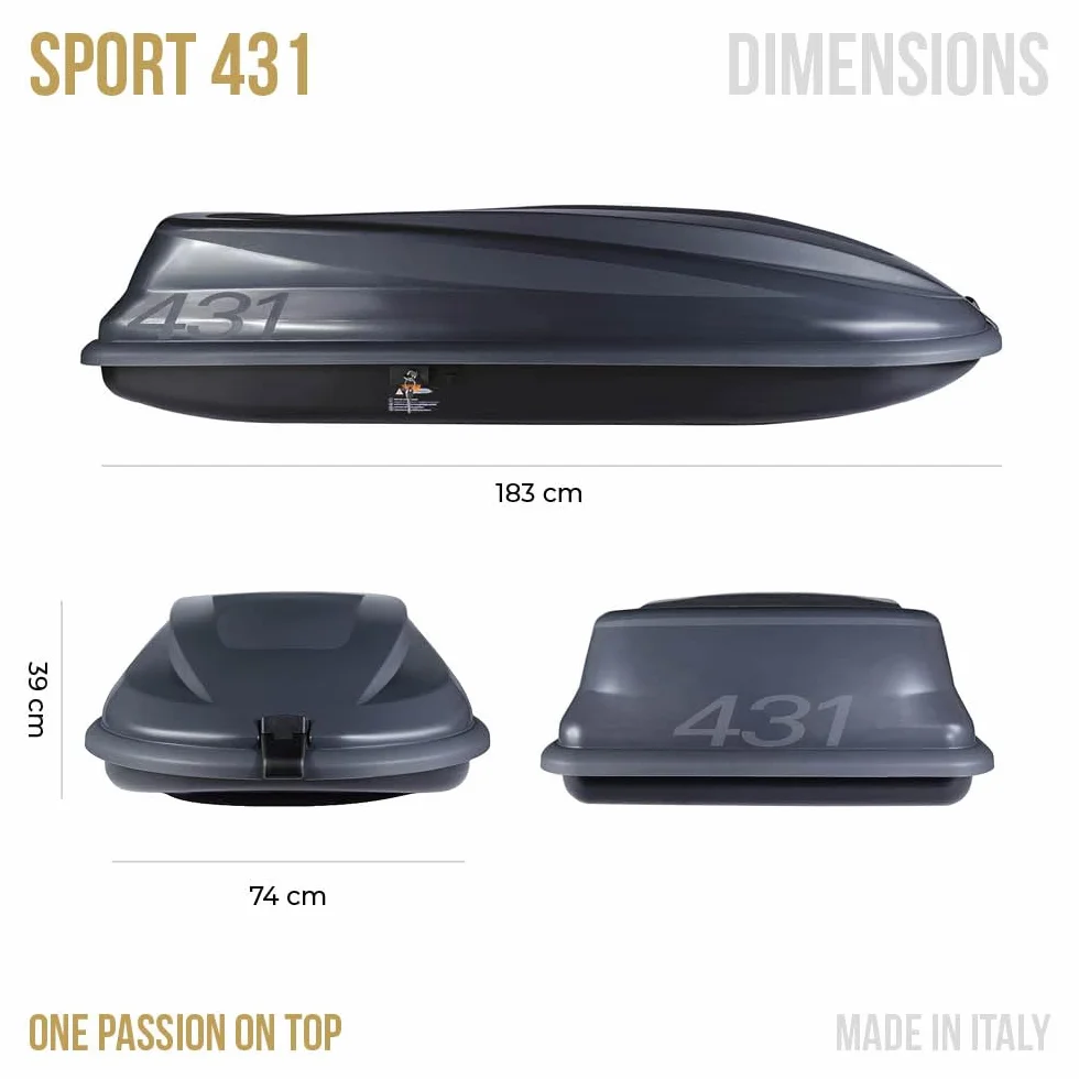 Tetrax CAM Box Sport 431 430 Litri Grigio Scuro