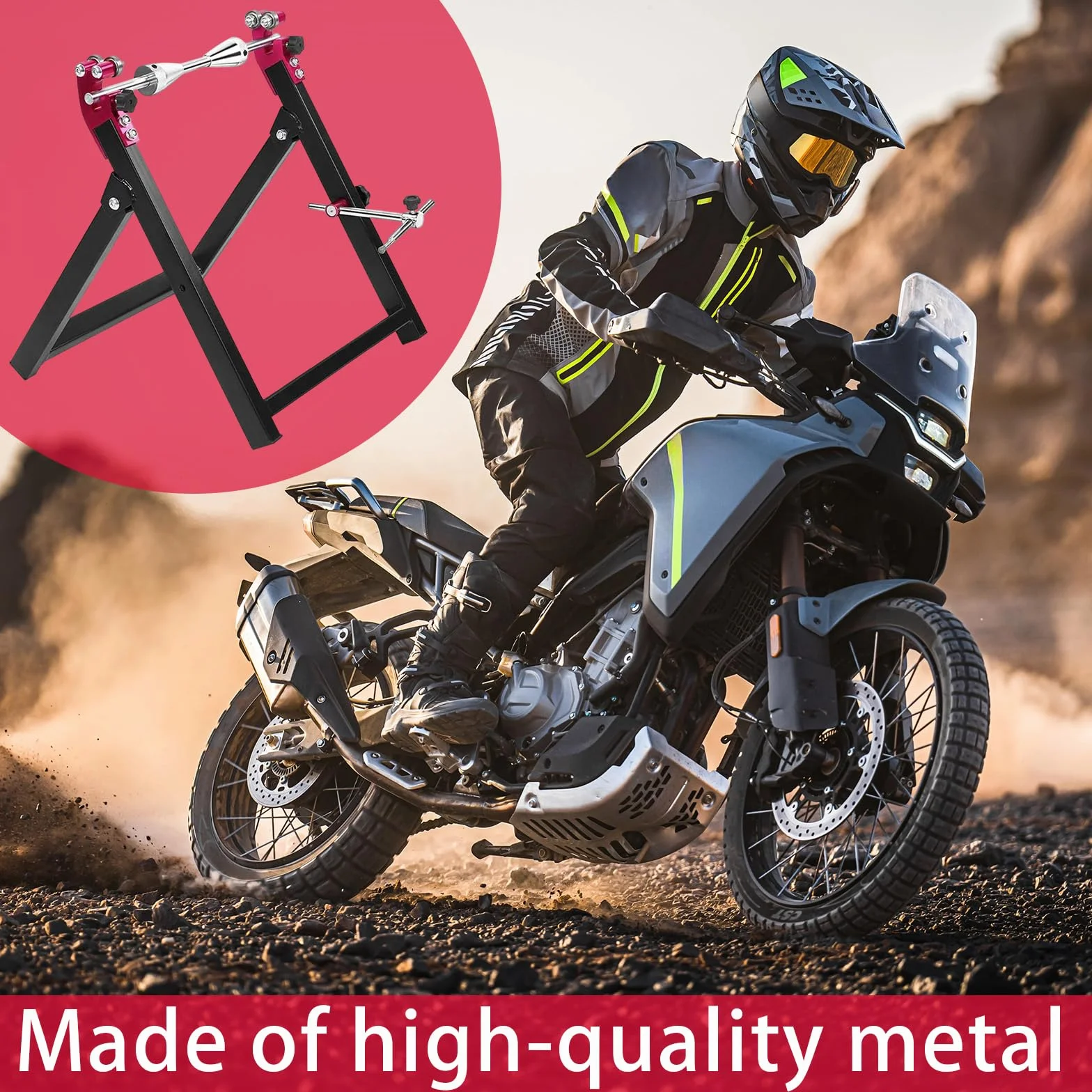 Equilibratrice per Ruote, Supporto per Equilibratura Ruote Pieghevole da 34,2 * 37,2 * 39cm Supporto di Equilibratura per Moto con Tutti Gli Accessori di Installazione per Pneumatici da 5 * 23 Pollici