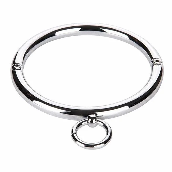 BONDAGERIE® Collare tondo in metallo con anello