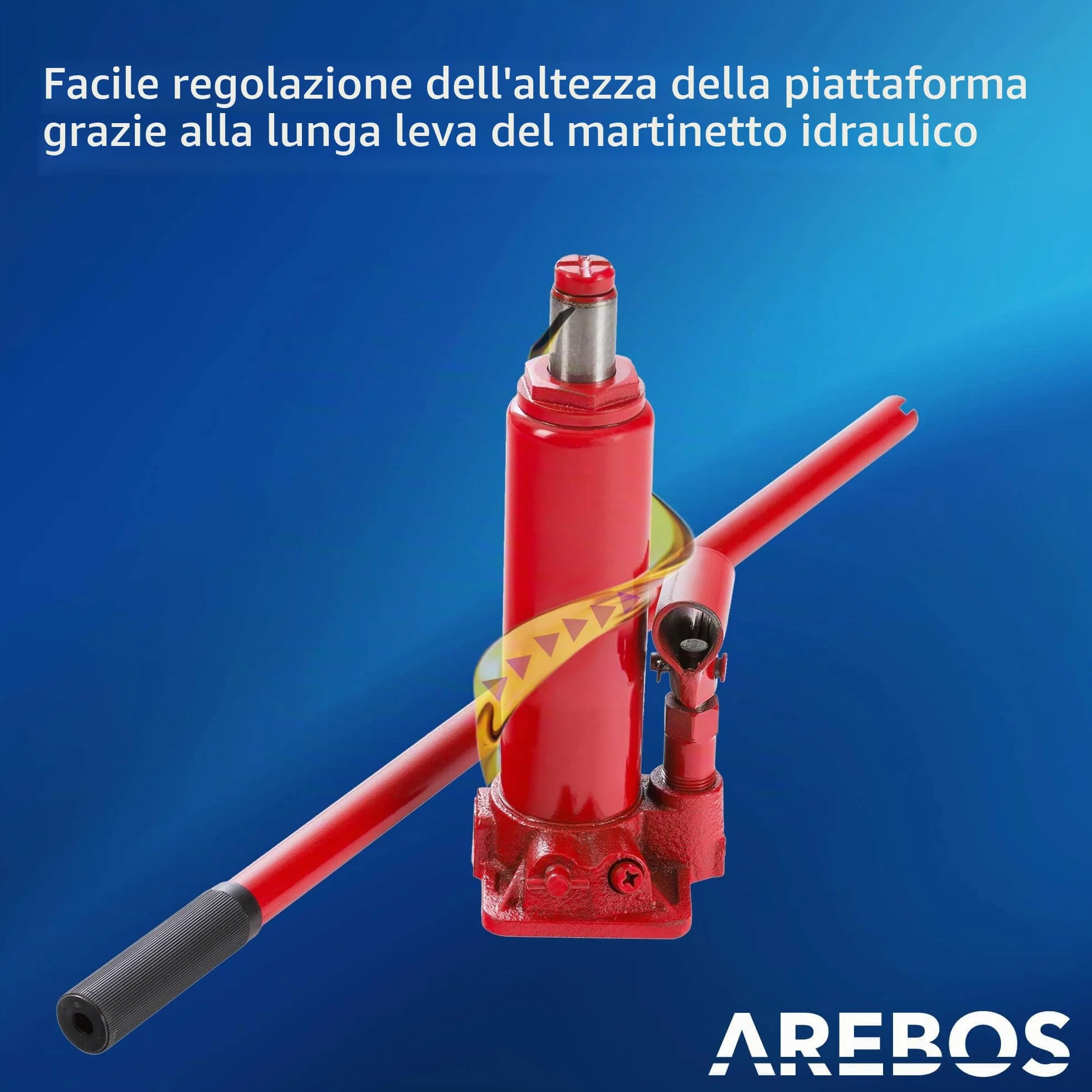 Arebos Rampa Sollevamento per Auto Veicolo | Rampe di carico |Pedane auto | Rampa per auto | 2T Jack | Martinetto Idraulico Regolabile