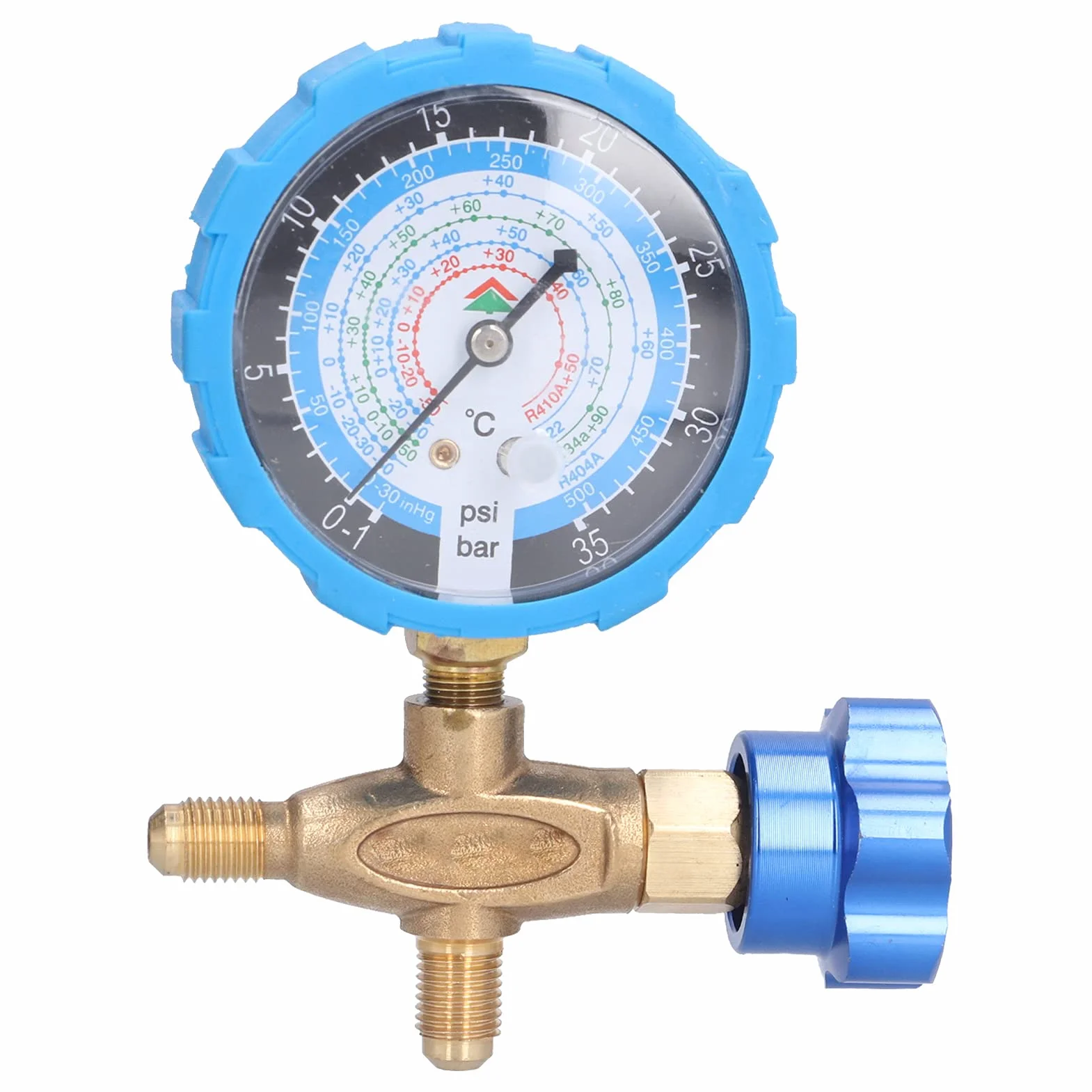 Calibro Collettore delle Condizioni d'aria, Manometro a 1 Via del Refrigerante Diagnostico per R410A R22 R134A R404A