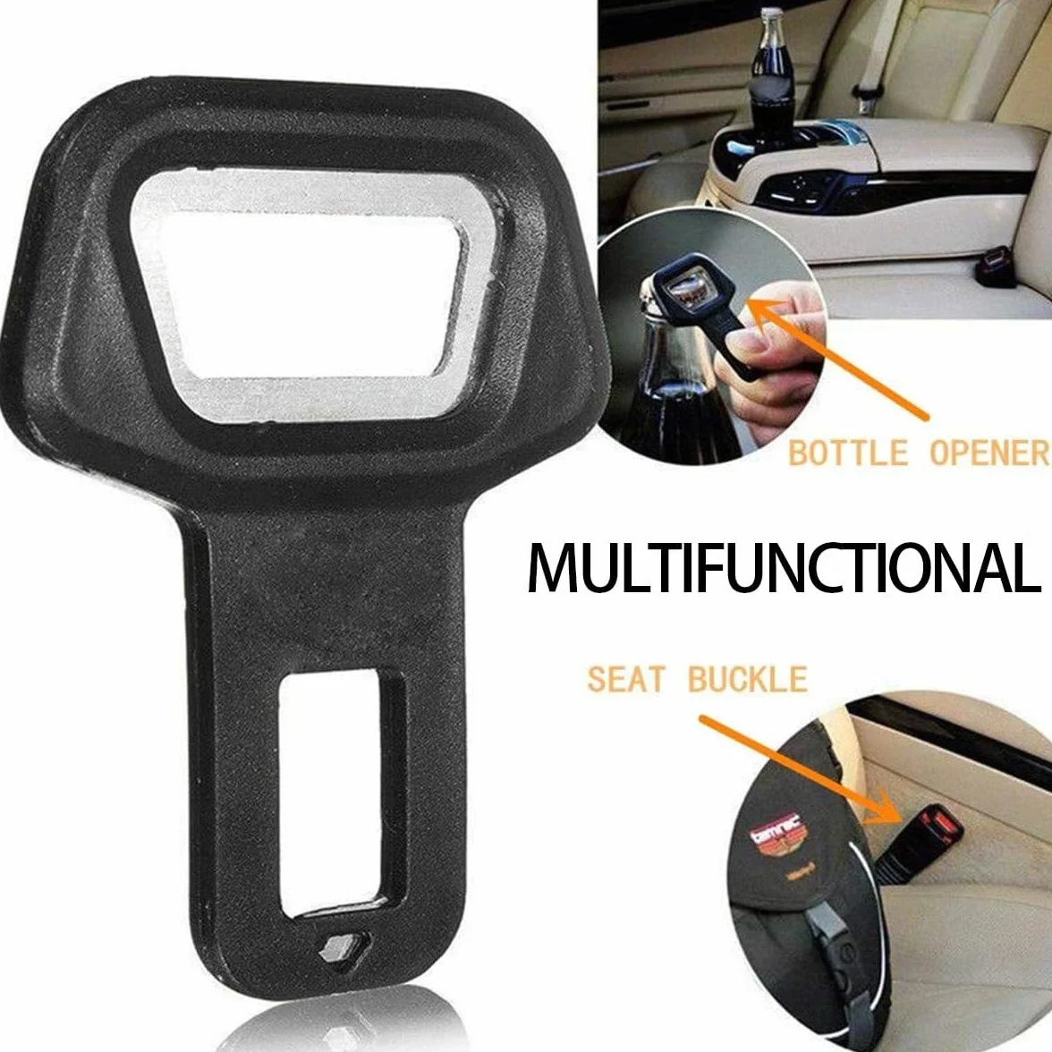 2 Allarmi Cinture Di Sicurezza Neri, Con Apri Cinture, Fermagli Universali, Adatti A Vari Modelli Di Auto