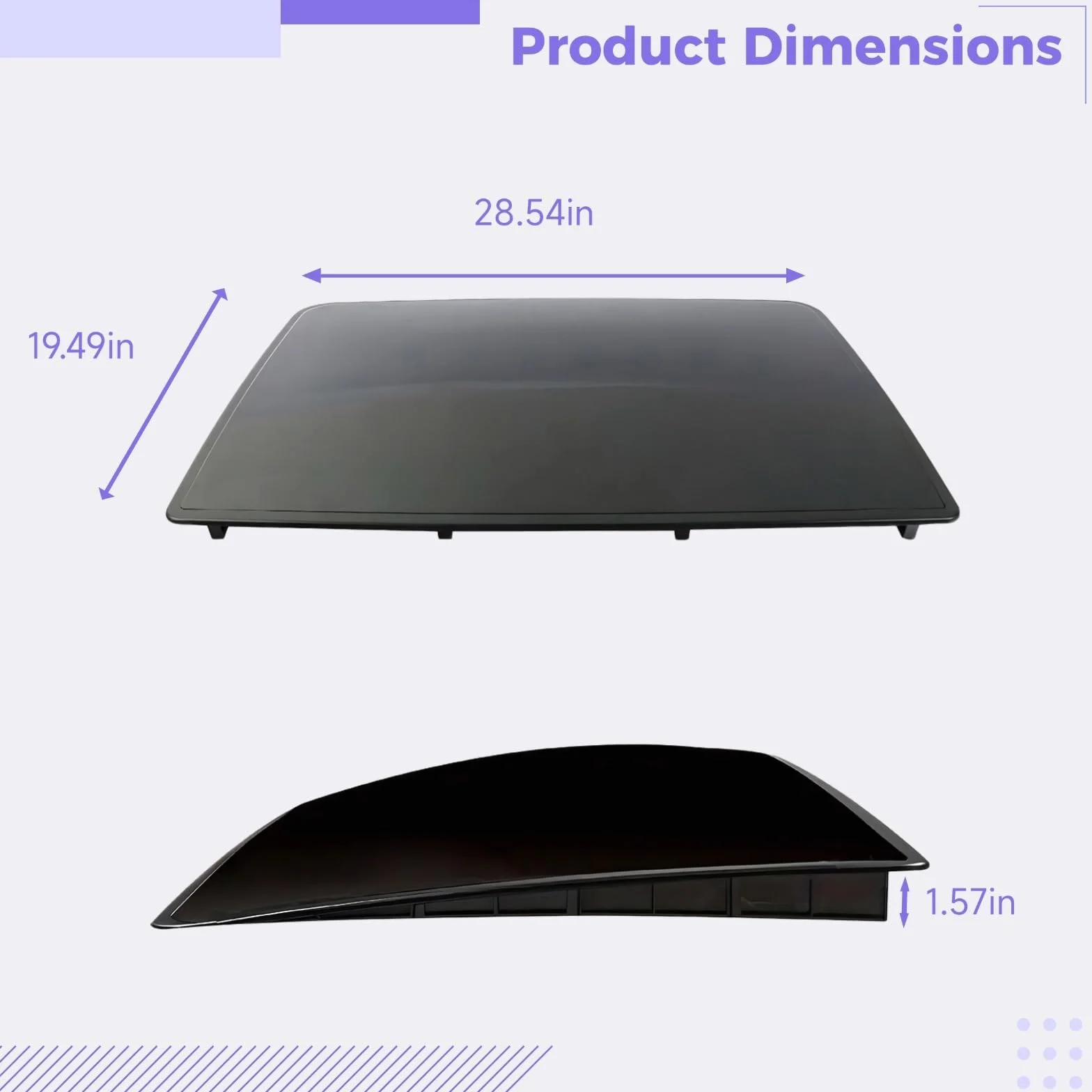 Copertura universale per tettuccio apribile auto, 66,5 x 49,5 cm, autoadesiva, simulatore panoramico, in plastica nera, installazione senza trapano, accessorio per modifica tetto auto