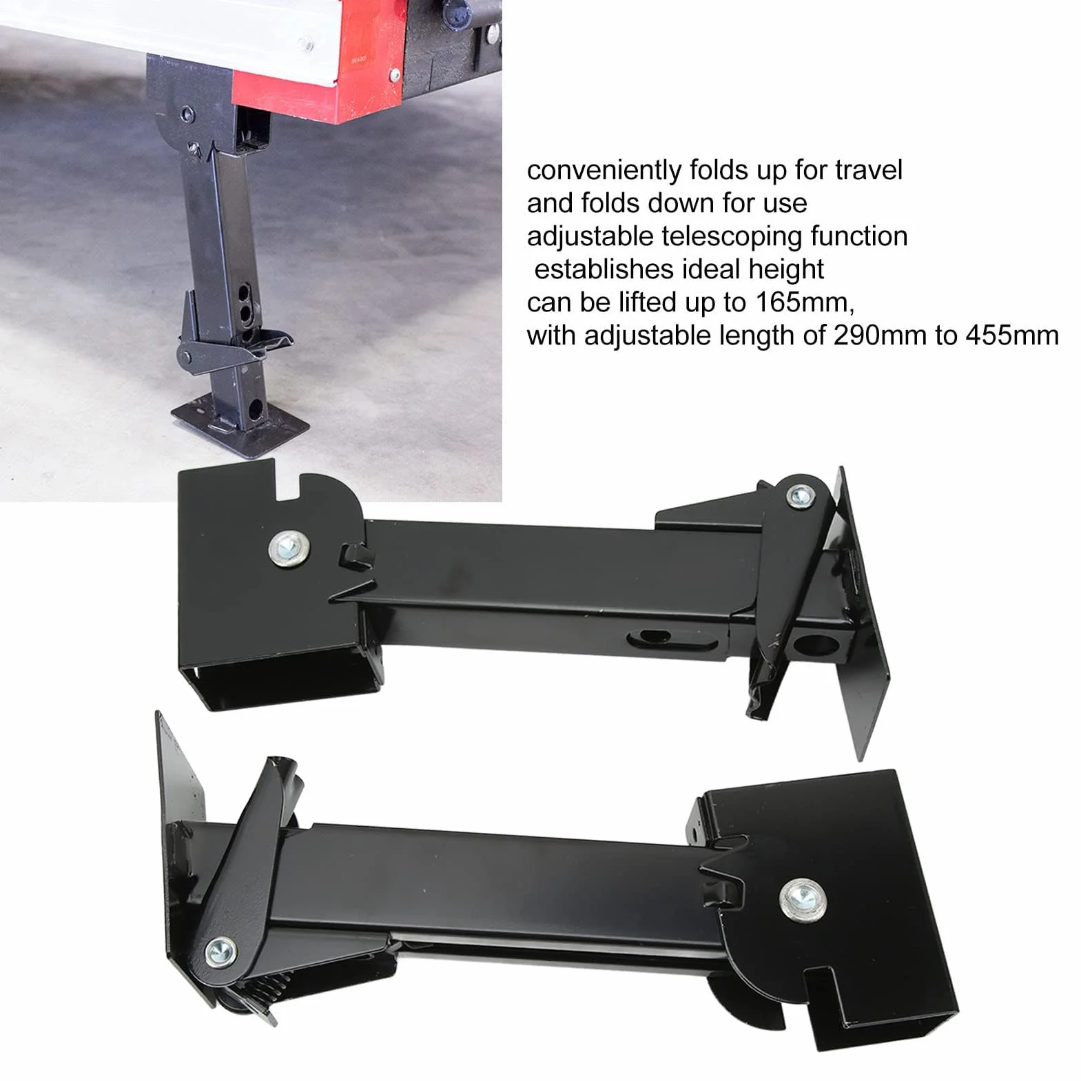 Cocoarm Stabilizzatore per cric, 2 cric telescopico con cerniera, regolabile, supporto stabilizzatore 650 lb, capacità di carico 1000 lb