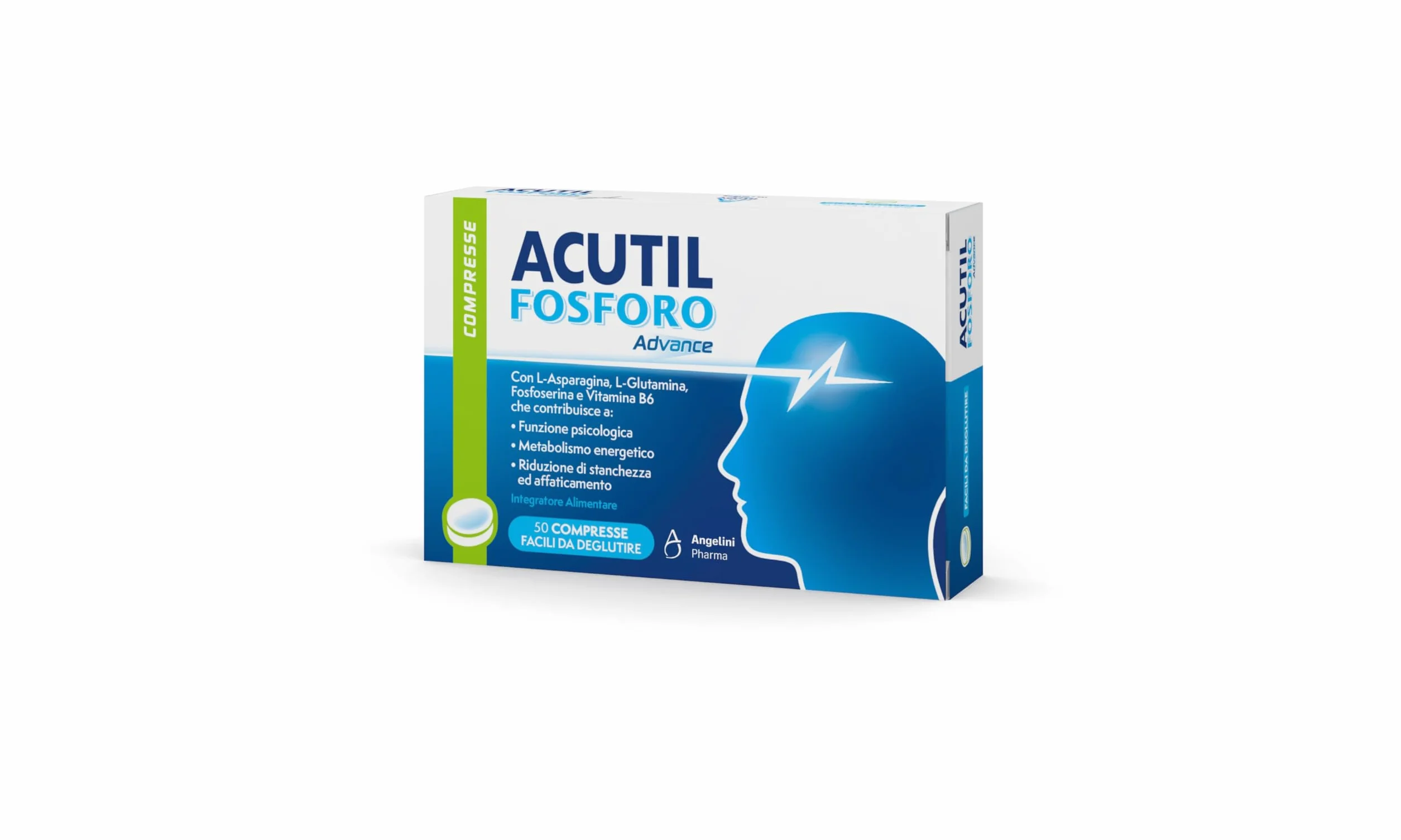 Acutil Fosforo Advance Integratore Alimentare con Vitamina B6, L-Asparagina, Fosfoserina e L-Glutammina, 50 Compresse