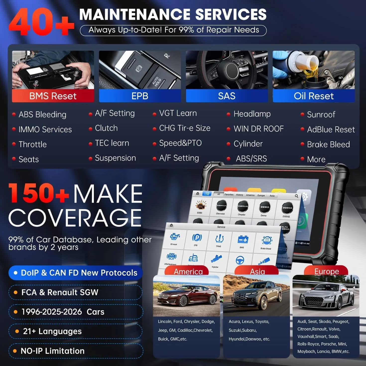Autel MaxiCOM MK900BT OBD2 Diagnostica 2026 MK900-BT Bidirezionale Scanner CANFD DOIP OS11