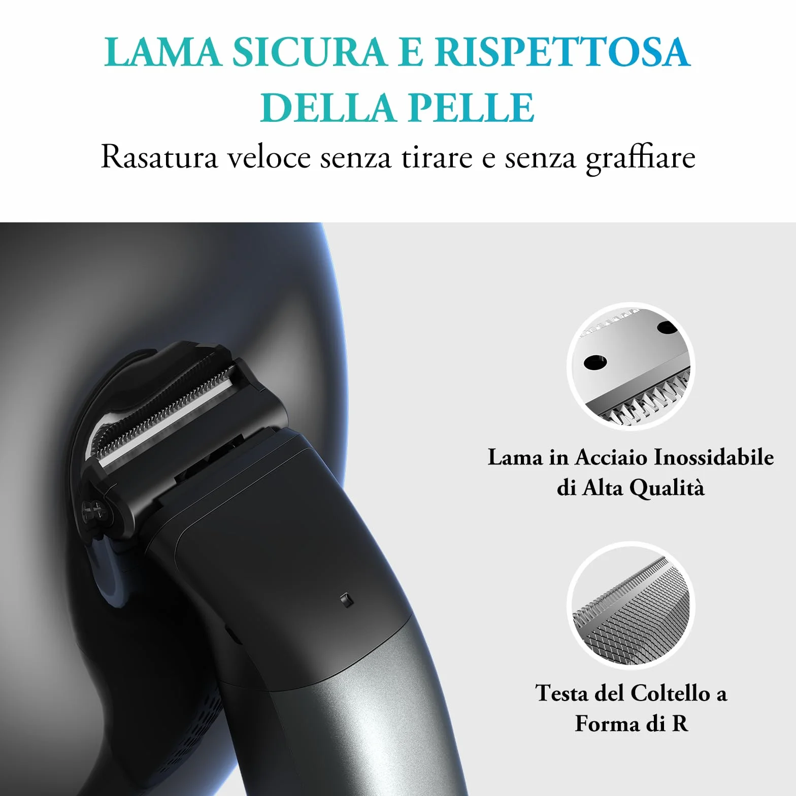 kensen Rasoio Elettrico Corpo Uomo Impermeabile 2 In 1 Depilatore Wet&Dry con Pettini Regolabili 1-10mm 100 Minuti Autonomia