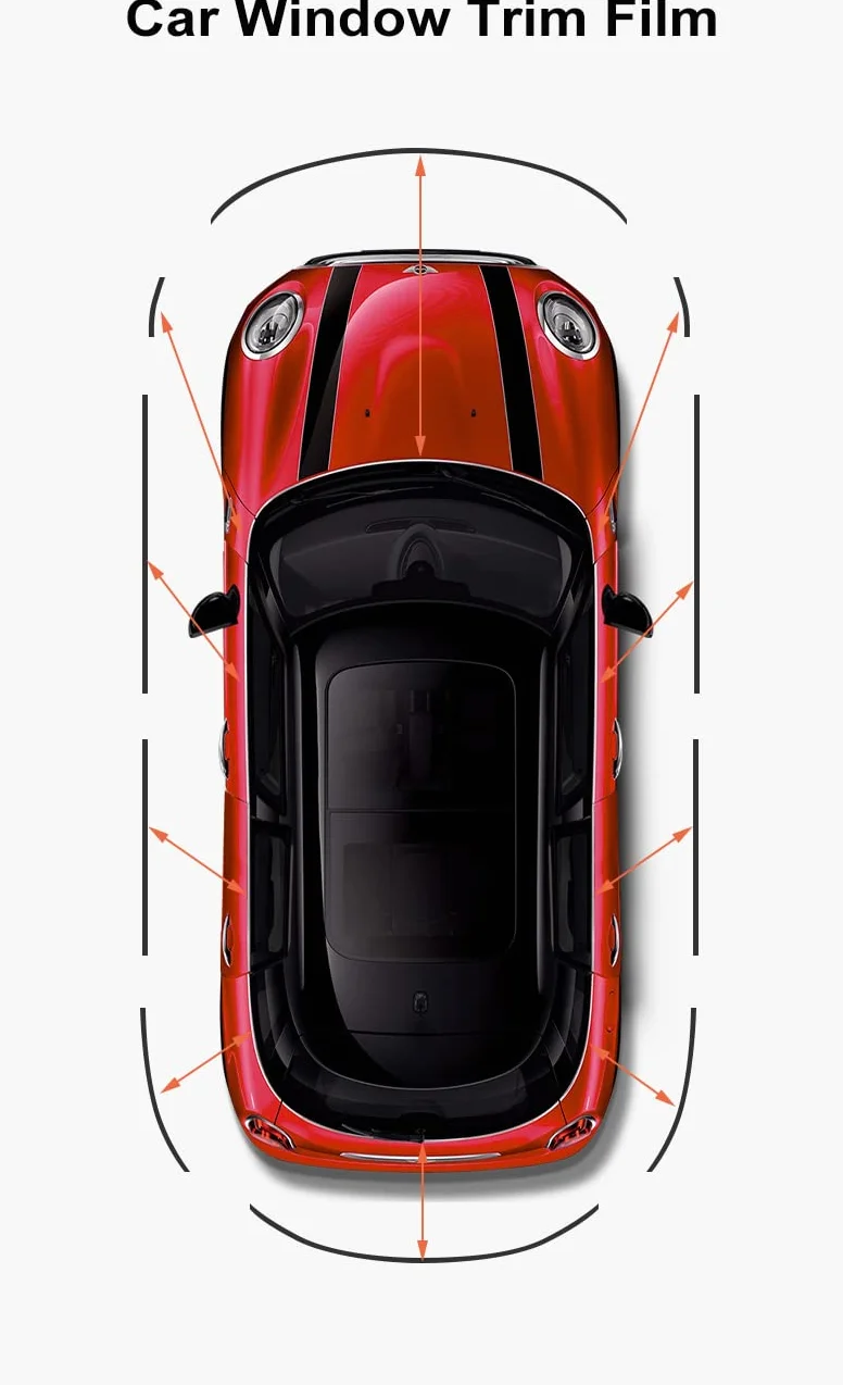 NewL Pellicola decorativa adesiva in vinile per finestrino auto, decorazione fai da te per Mini Cooper R53 R55 R56 R60 R61 F54 F55 F56 F60 (nero opaco, 1,7 cm x 900 cm)