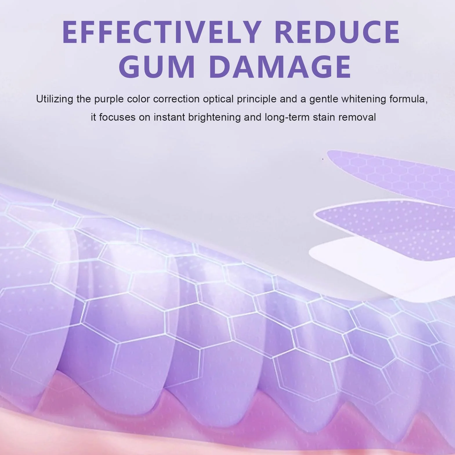 Strisce Sbiancanti Denti 7PCS Viola, Strisce per Cura Denti, Riduce Discromie Superficiali, Adatto Denti Sensibili