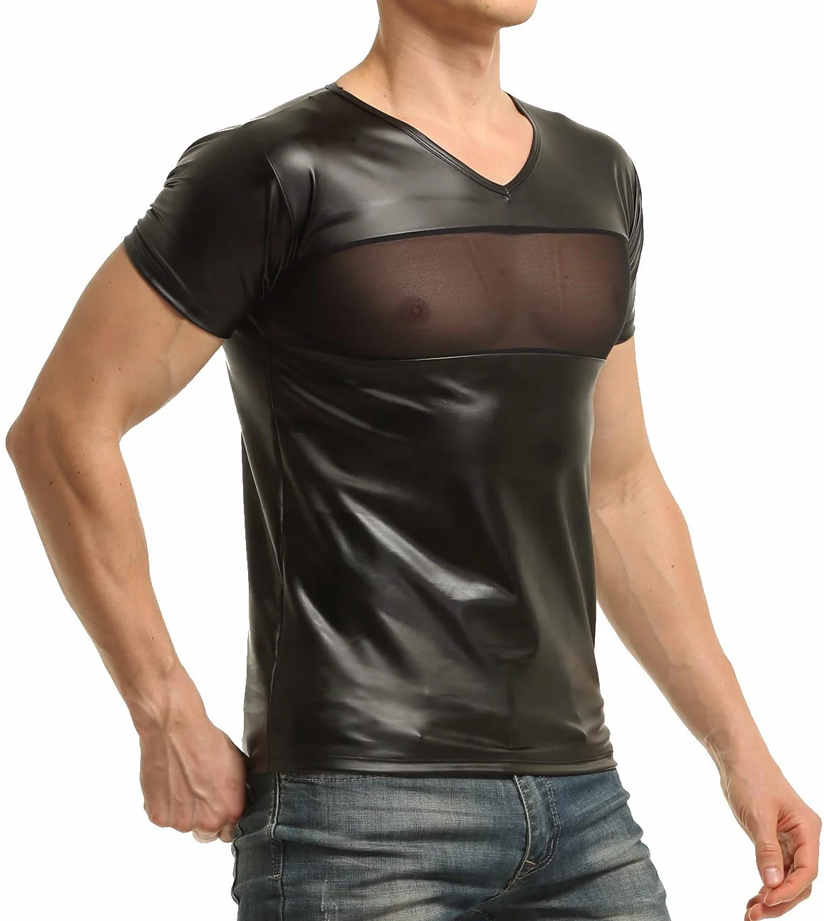 Maglietta lattice uomo con inserto rete