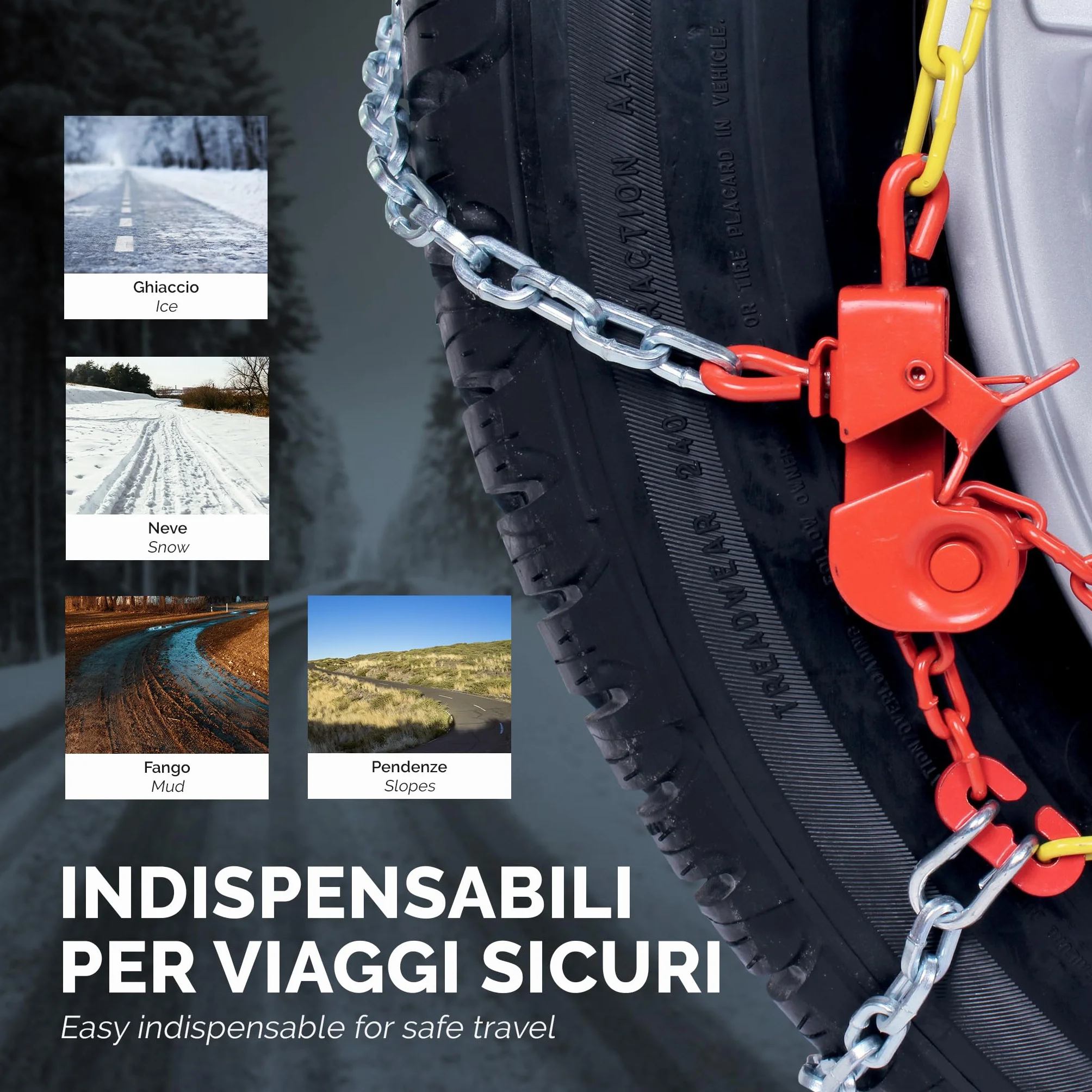 Bottari 18833 Rapid T2 Catene da neve 9 mm Misura 130 Compatibili ABS ESP