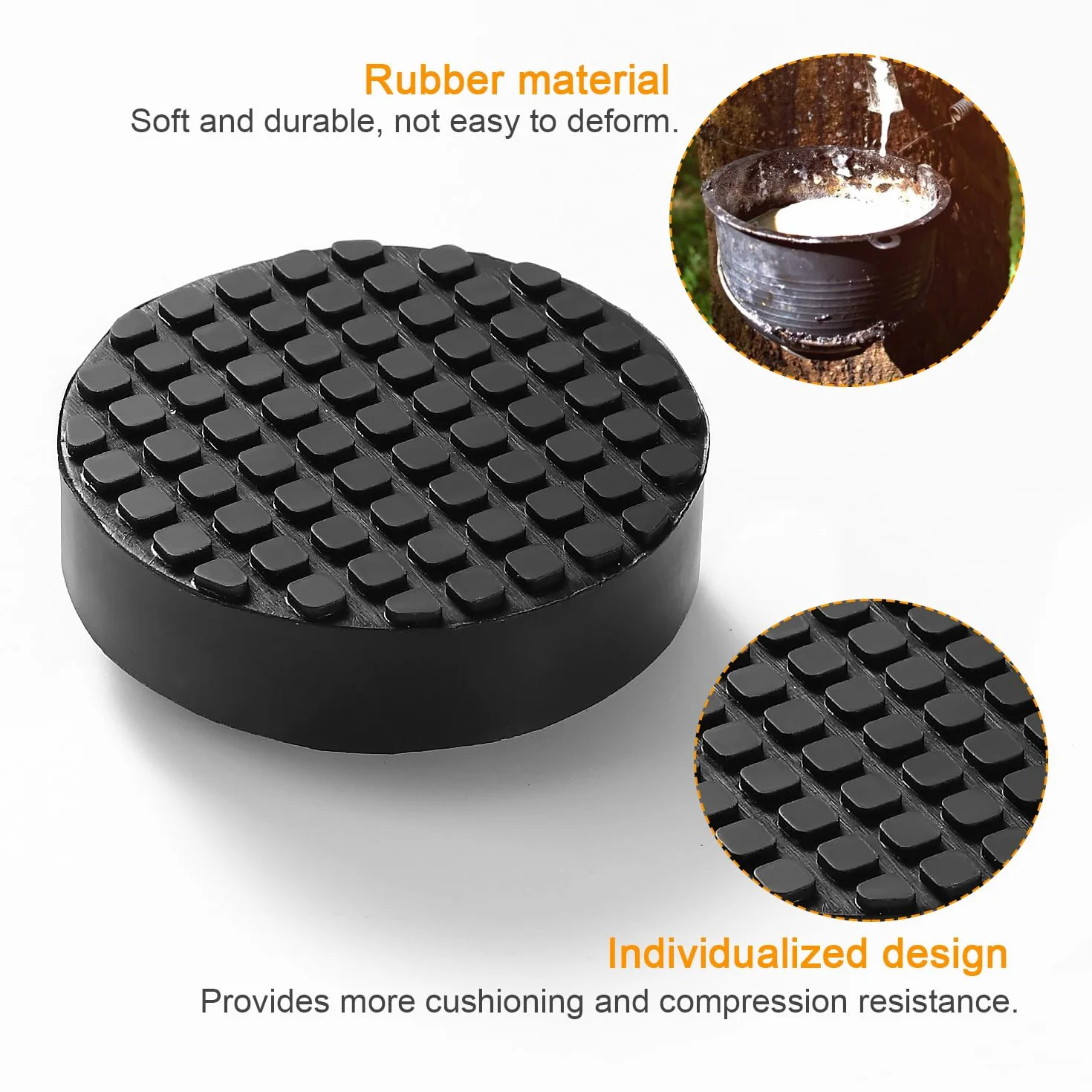 Gomma Jack Pad Universale 4 Pezzi 65mm, Cuscinetto per Martinetto