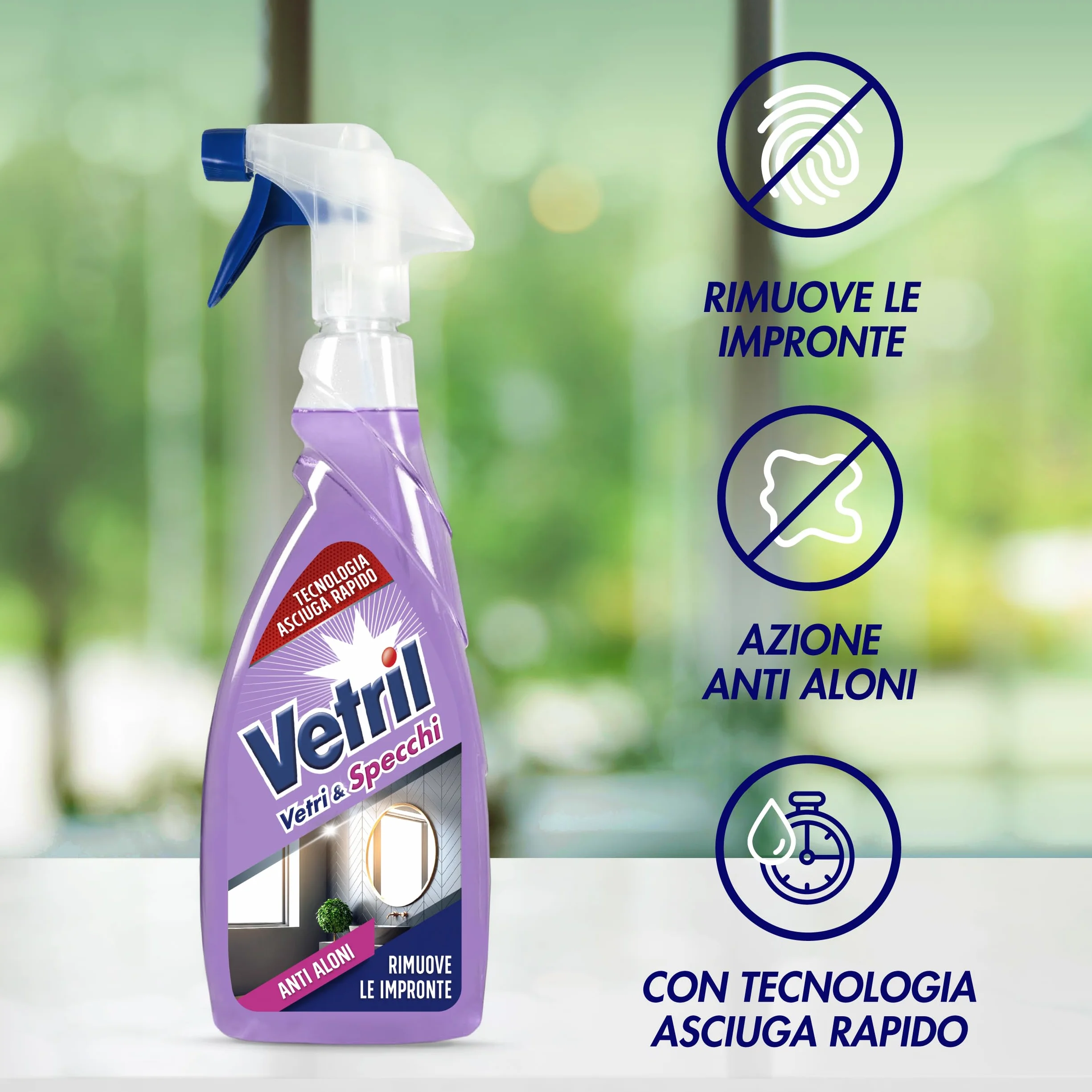 Vetril Detergente Spray Vetri e Specchi 650 ml x 12 pezzi