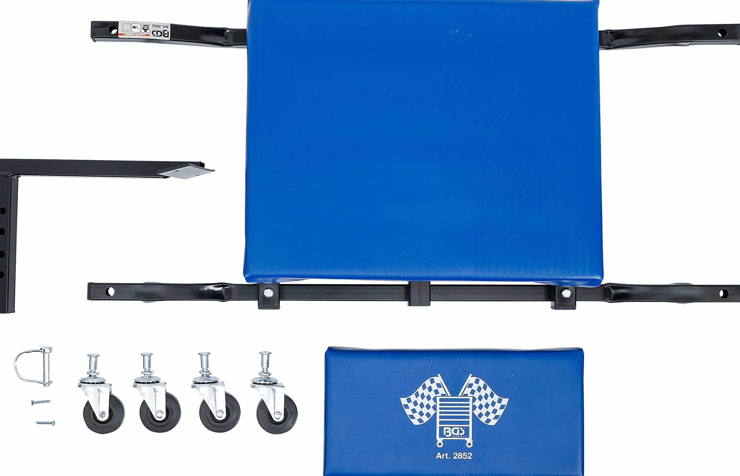 BGS 2852 Sgabello da officina con rotelle extra piatta