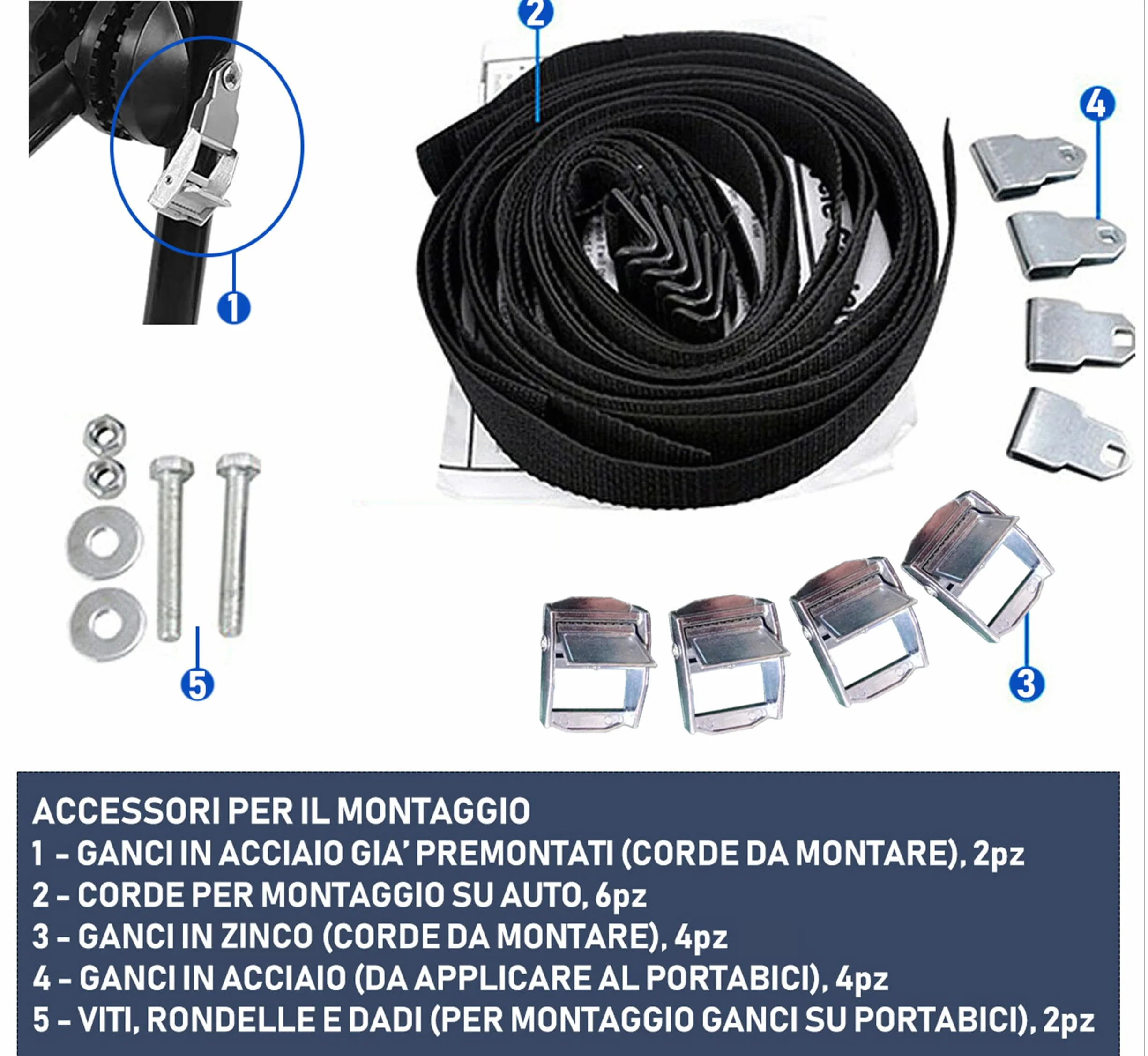 Portabici Universale Posteriore Auto Lupex PBAAL_B Fino a 3 Bici 40 kg Acciaio Zincato