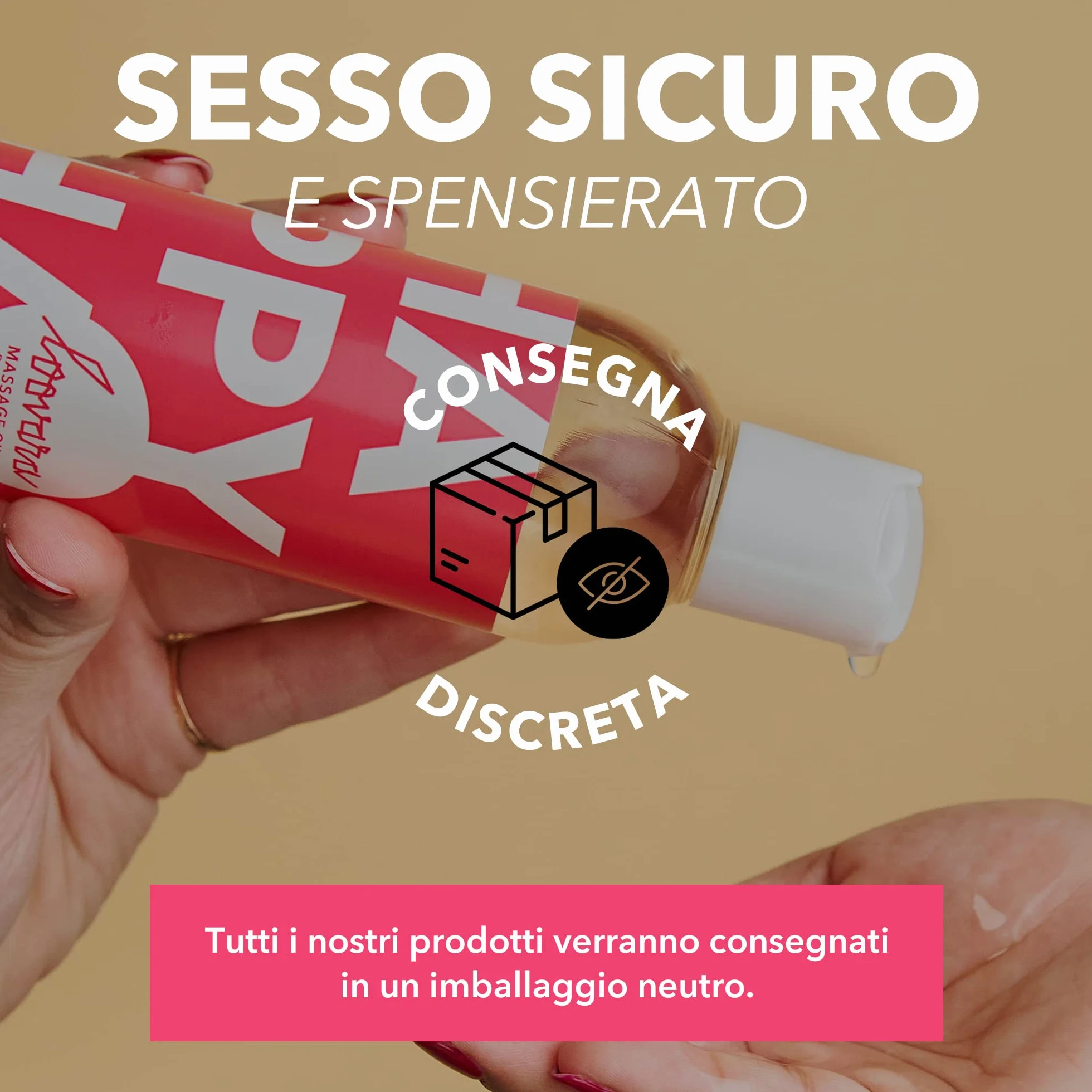 Loovara Olio da Massaggio Olio dell'Amore 250 ml - HAPPY HAND - Vegano, testato dermatologicamente, ideale per massaggi di coppia
