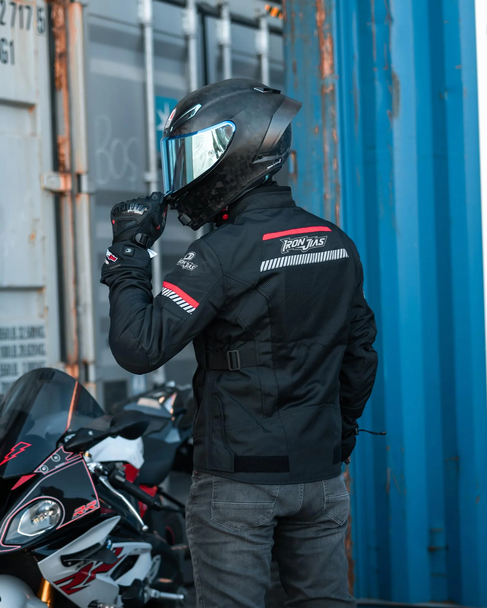 BORLENI Giacca da Moto da Uomo Estate, Traspirante, Protezione Dalle Armi, Riflettente