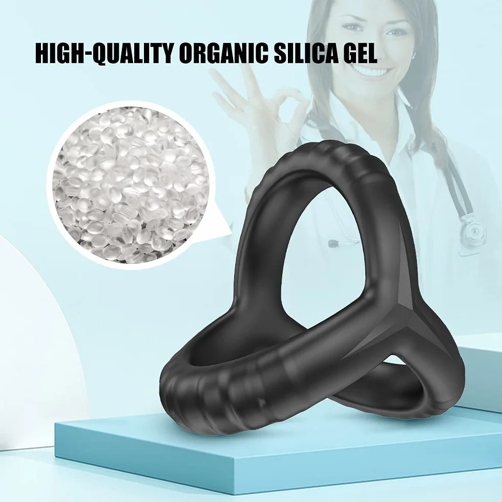 Anello a triangolo flessibile nero per uomo