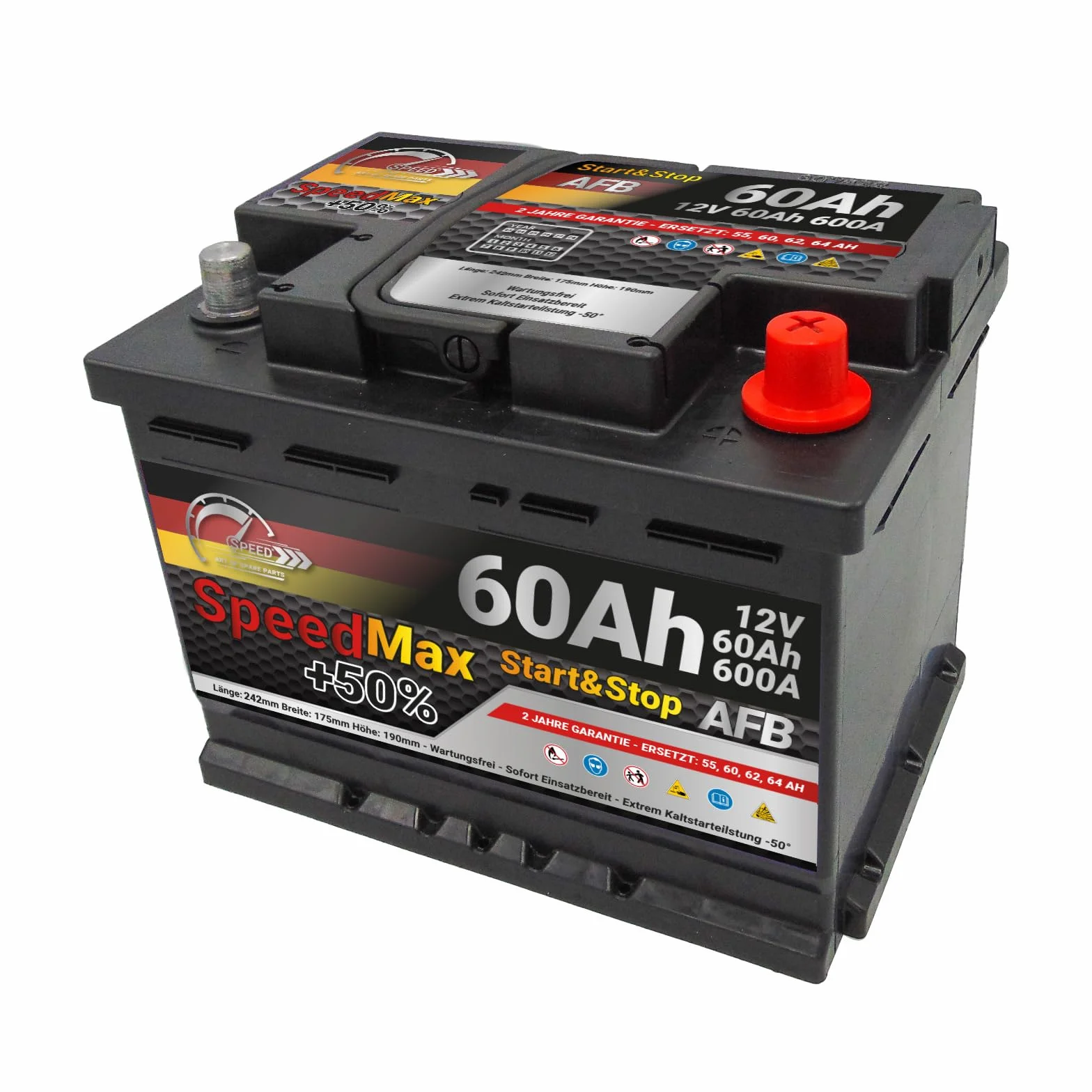 SMC bateria Auto 60Ah AFB Speed Max 600A 12V L2 Start&Stop 242x175x190 mm EFB