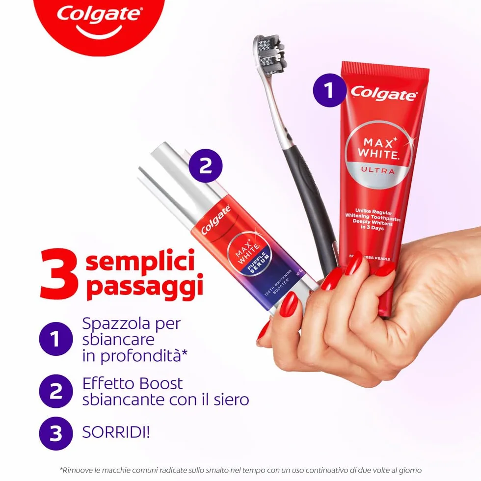 Colgate Max White Purple Serum 40ml Booster Sbiancante Denti Istantaneo