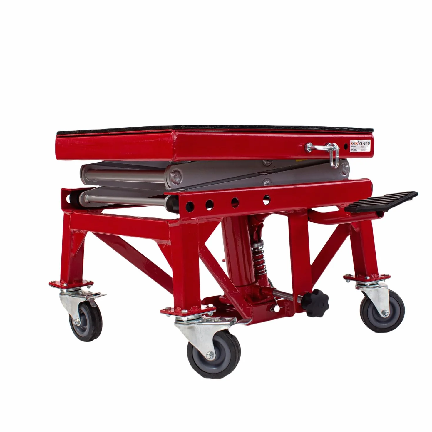 KATSU Tools Cavalletto Idraulico Alzamoto con Ruote, 135 kg