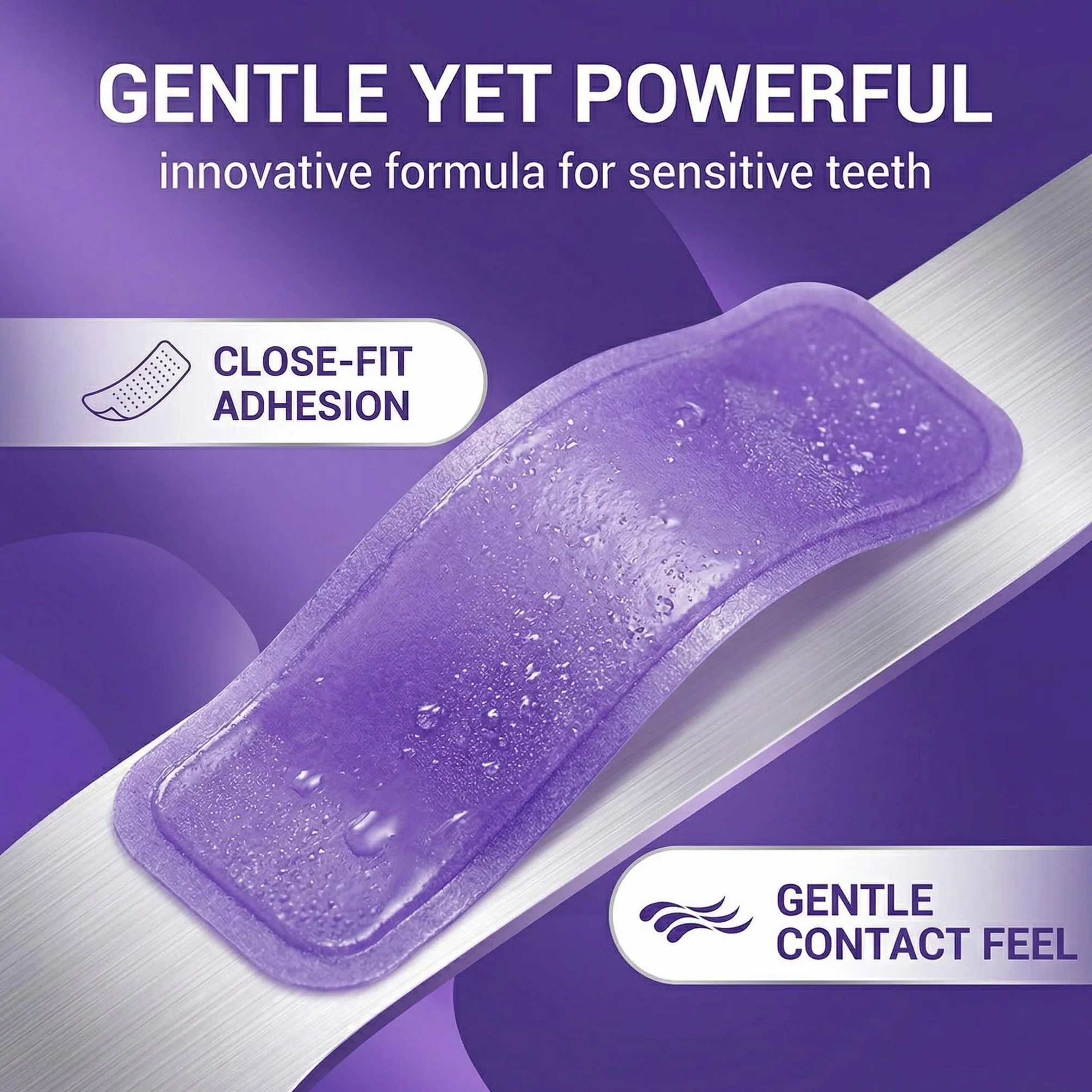 Strisce Sbiancanti Denti Viola per Denti Sensibili, Igiene Orale Domestica