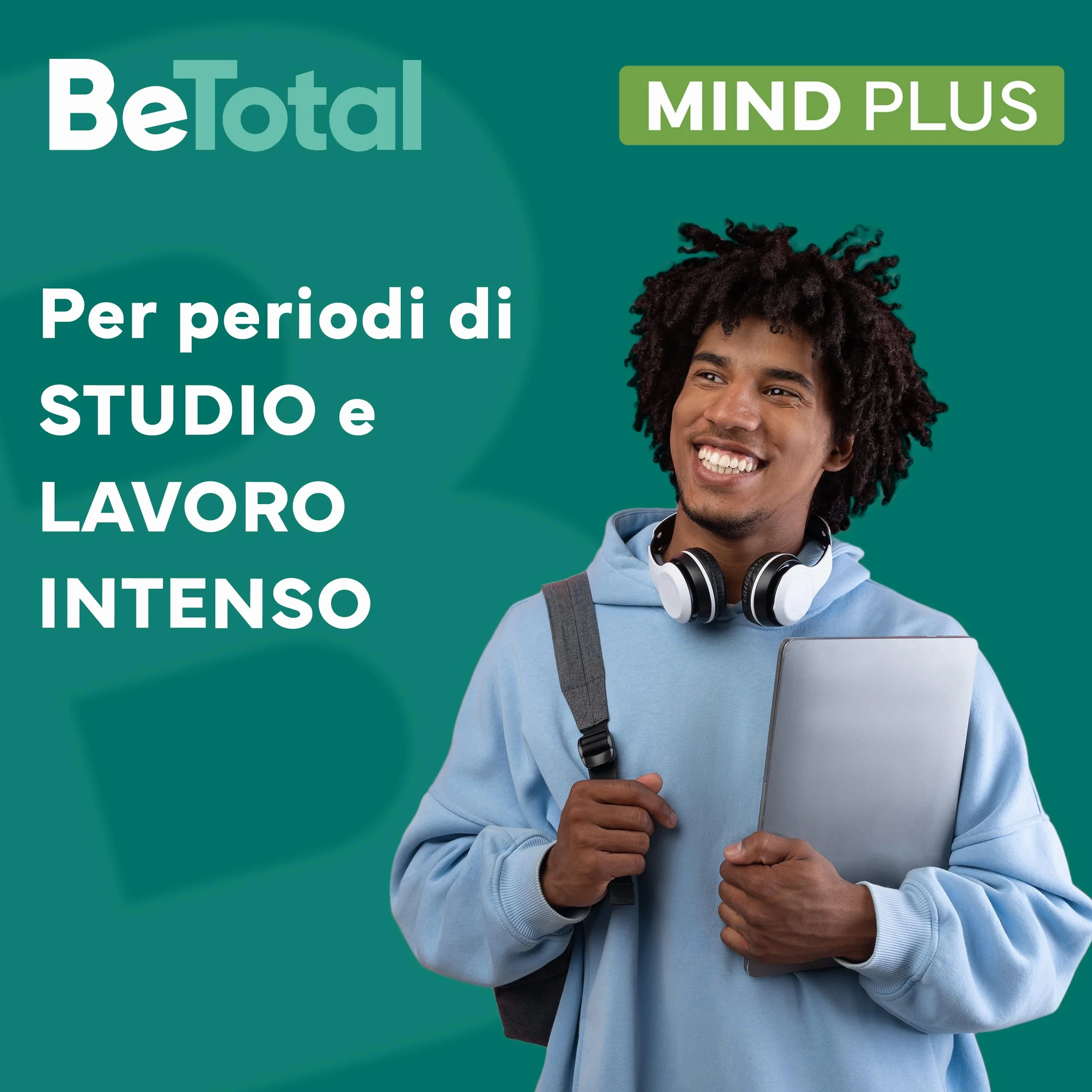 Be-Total Mind Plus Integratore Alimentare con Vitamina B, Fosfoserina, L-Glutammina, Supporto per Stanchezza Mentale, Memoria e Concentrazione, 20 Bustine