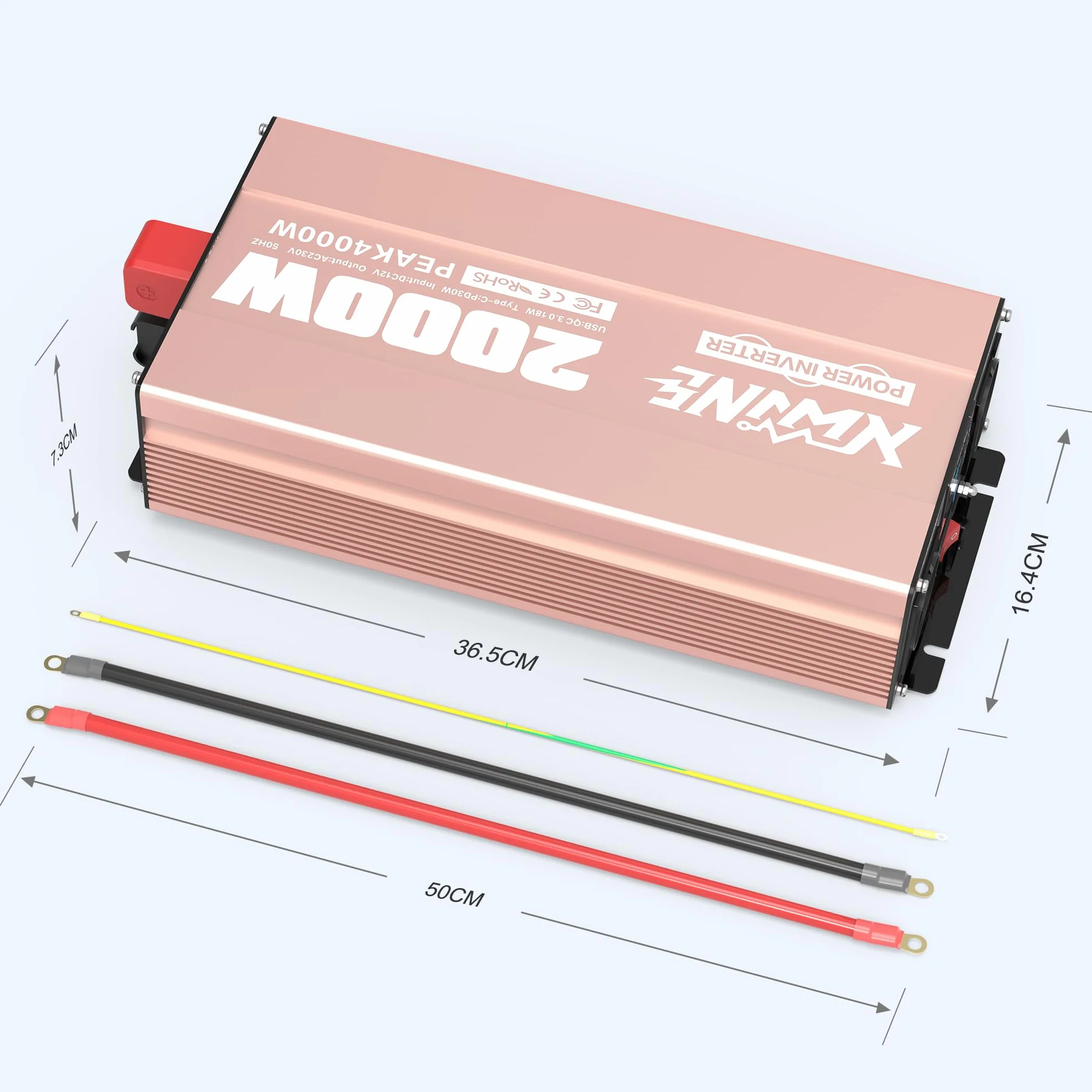 Inverter 12V 220V 2000W Onda Sinusoidale Pura Convertitore di Tensione con Display LCD e Telecomando
