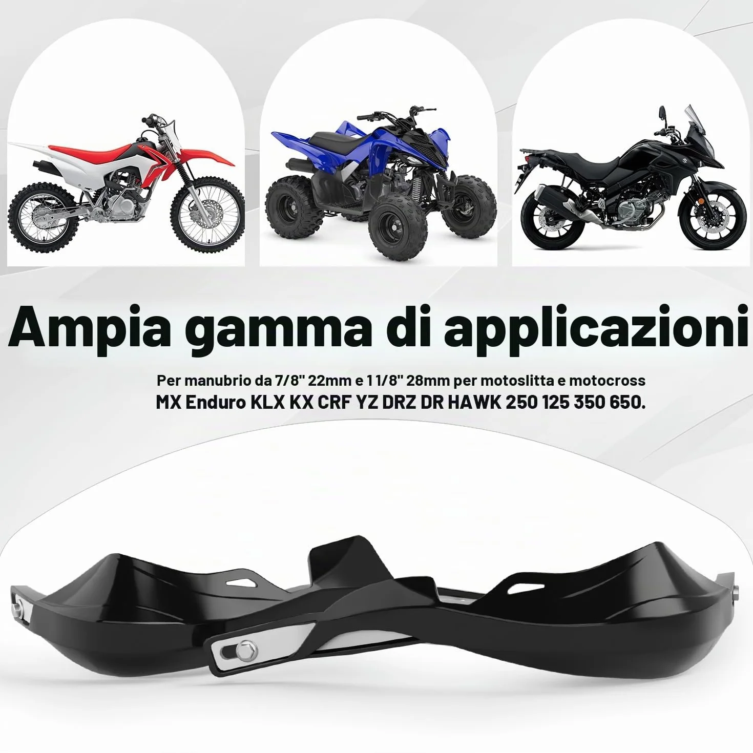 Paramani Moto Alluminio per Manubrio 22 mm 28 mm Surron Talaria Sting Beta 50 CRF XR YZF XC KX 125 150 250 300 Ebike Quad Pit Bike Motocross Enduro Nero