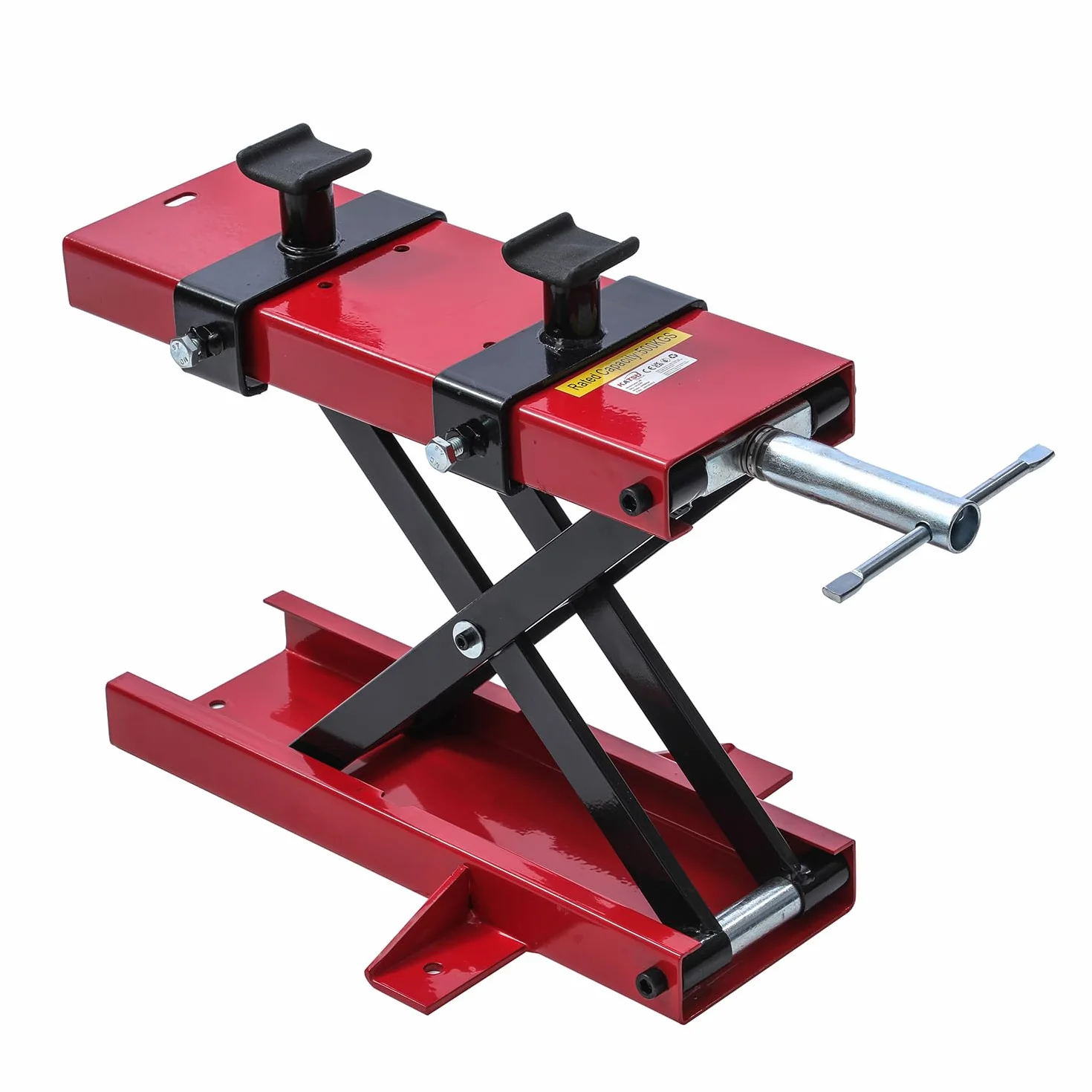 TOPWAY Cavalletto Alzamoto Cric Ponte Sollevatore Moto capacità Max 500 kg Altezza Regolabile 9,5cm - 40cm per Riparazioni Officina Garage