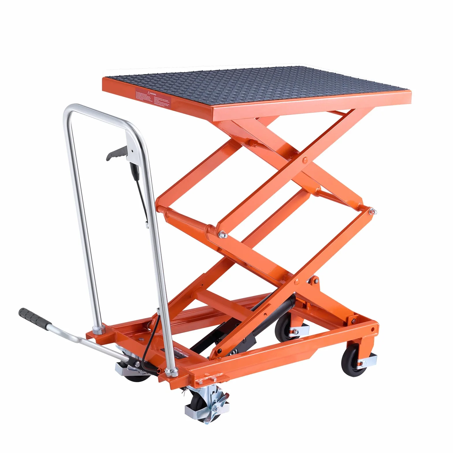 VEVOR Tavolo Elevatore Idraulico, Capacità 226,8 kg Carrello Elevatore a Doppia Forbice con 4 Ruote, Cuscinetto Antiscivolo, Altezza di Sollevamento 1200 mm per Movimentazione e Trasporto di Materiali