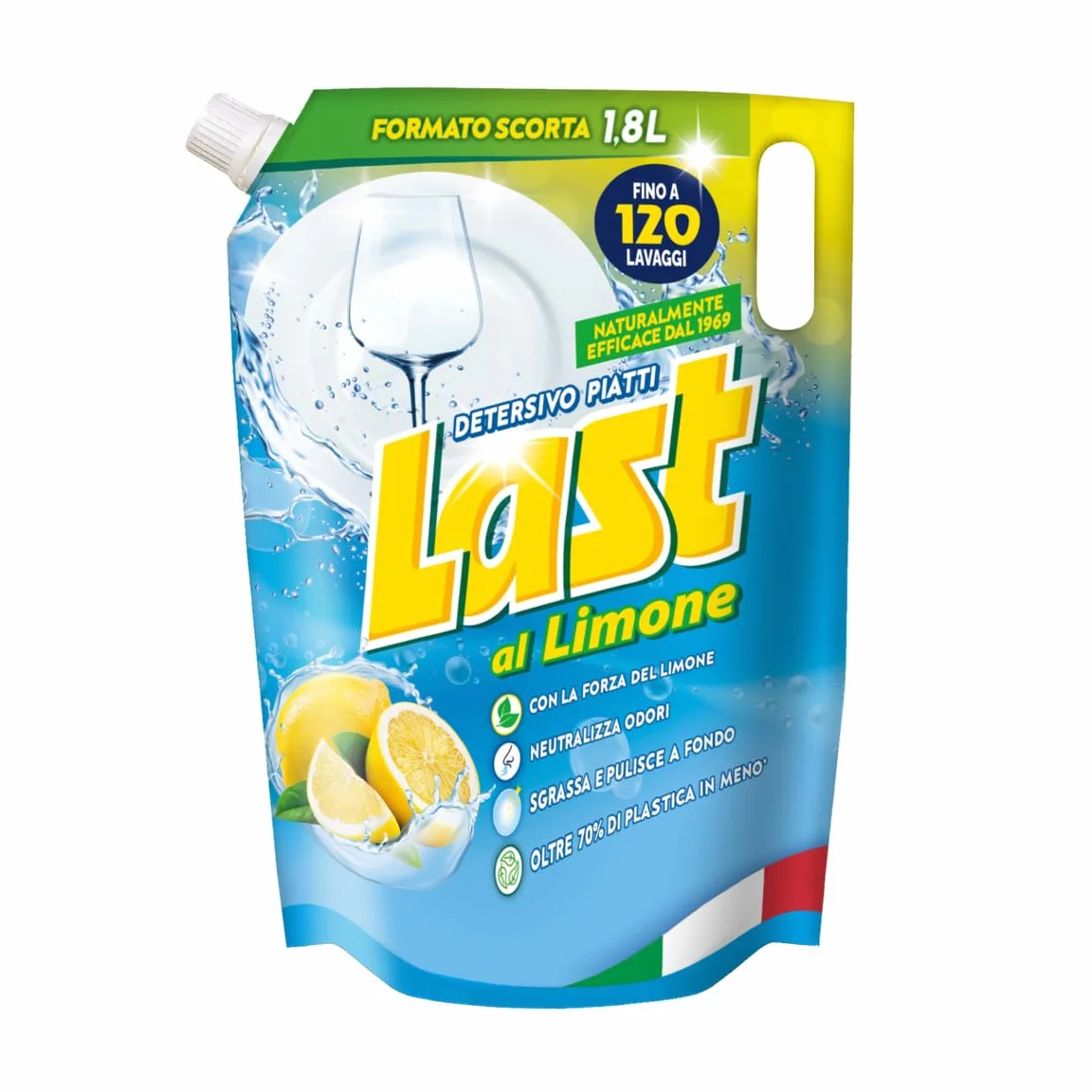 Detersivo per Piatti a Mano al Limone 1,8 Litri x 4 Confezioni + Dispenser Omaggio
