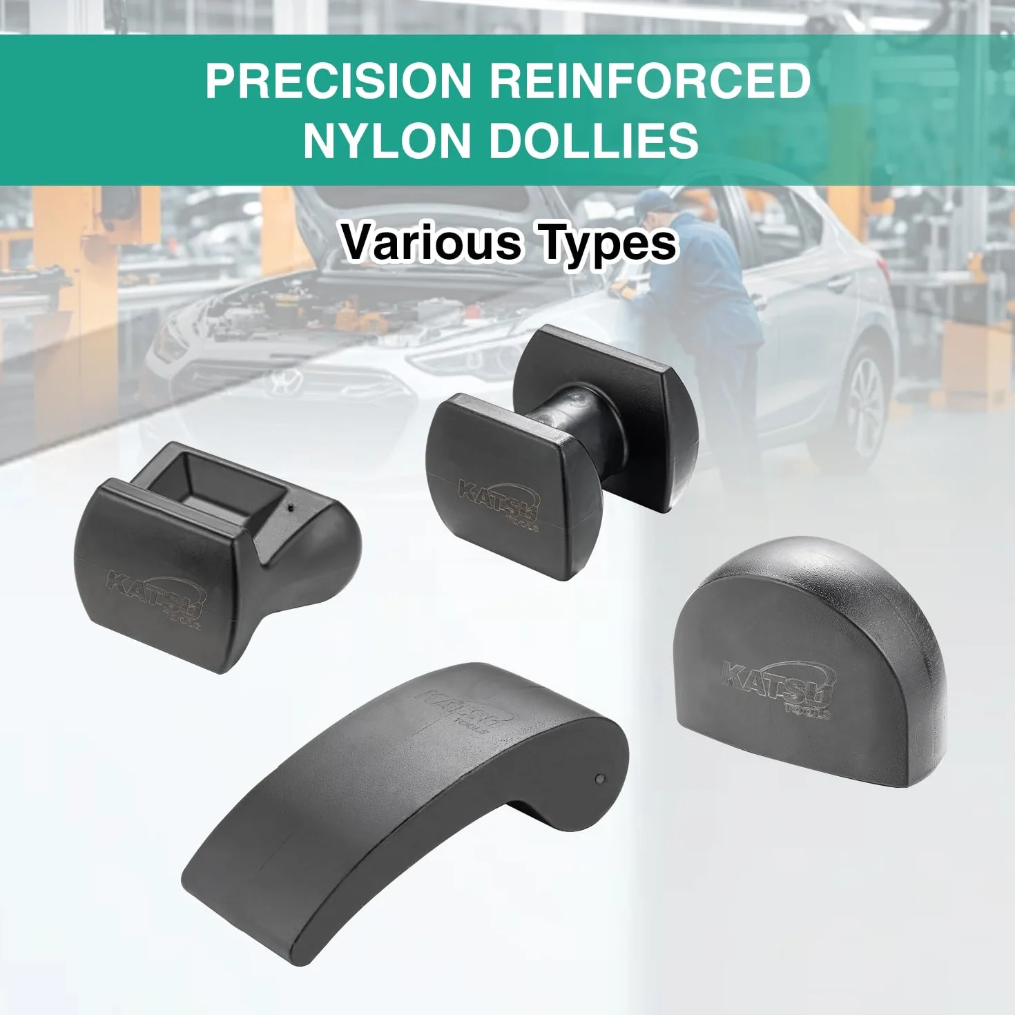 KATSU Tools Set di 7 attrezzi professionali per riparazione ammaccature, in lega di alluminio, carrelli in nylon, leggeri, per la rimozione di ammaccature e carrozzeria, 454232