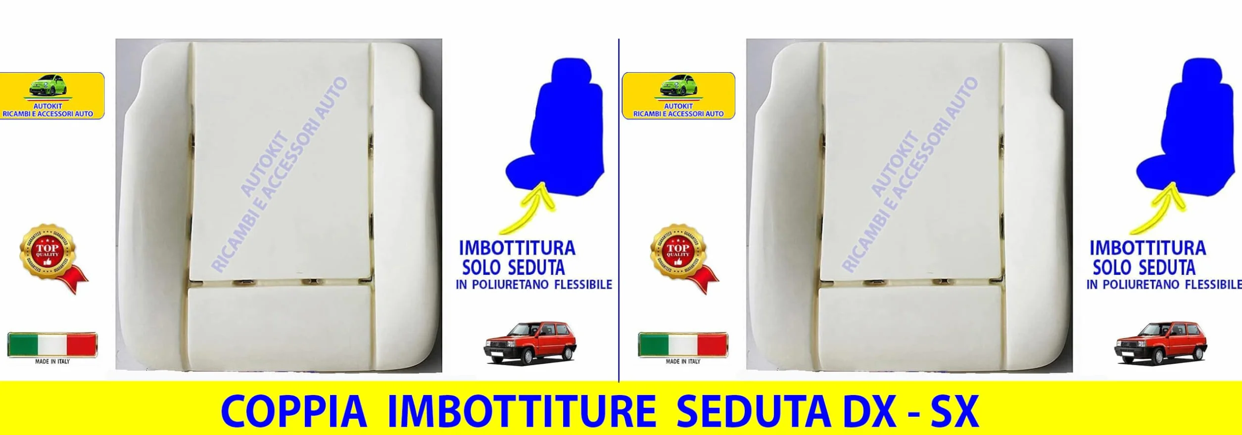 Sedile per Panda 750 141 1986-2003 Imbottitura con 12 Molle Rinforzate