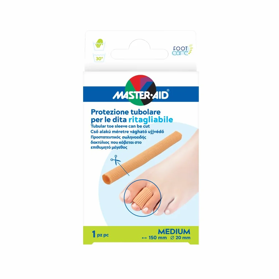 MASTER AID Footcare Dita Protezione Tubolare Lavabile Riutilizzabile Medium 1 Pezzo 150mm Diametro 20mm
