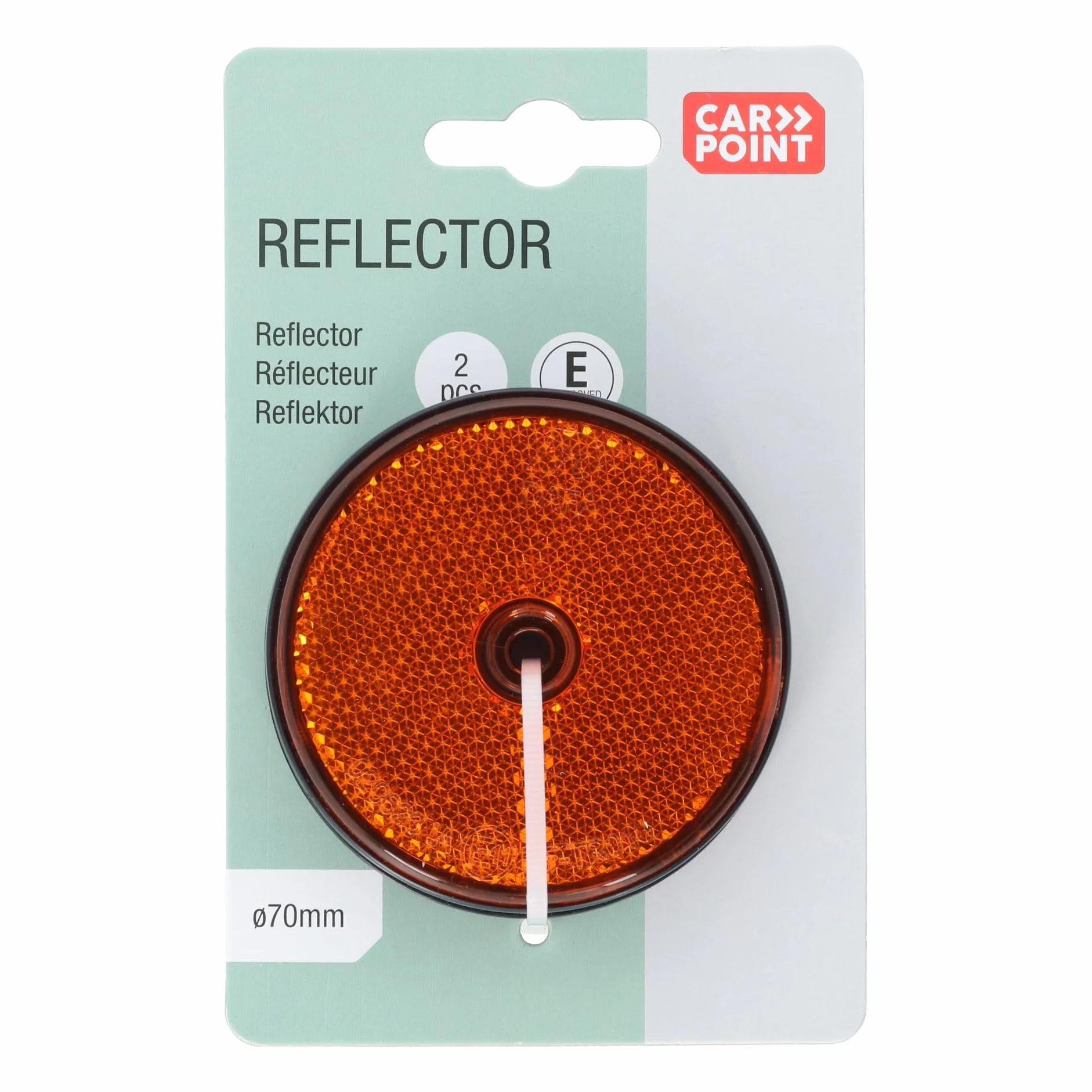 Carpoint Catarifrangenti Rotondi 70mm Arancio 2-Pezzi