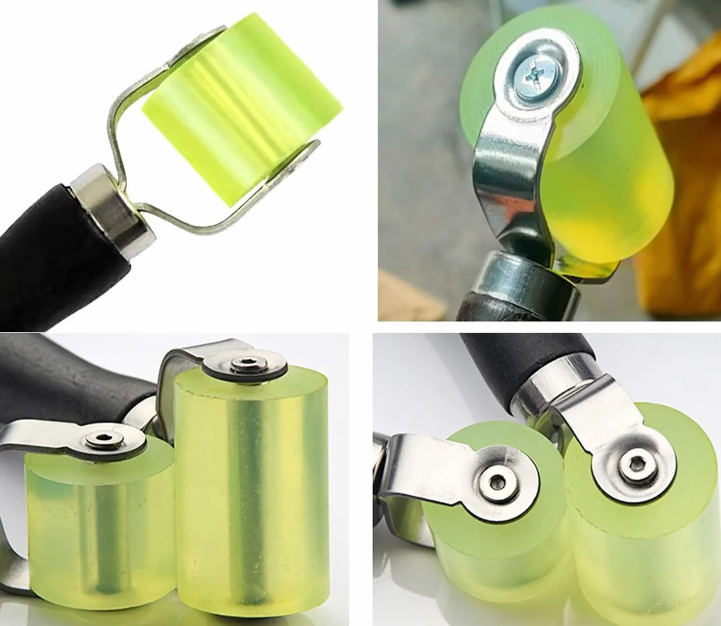Manual Pressure Rollers, 2 Pieces Heat Resistant Silicone Roller, 30 mm & 50 mm Hand Roller for Edging and Welding PVC Tarpaulins