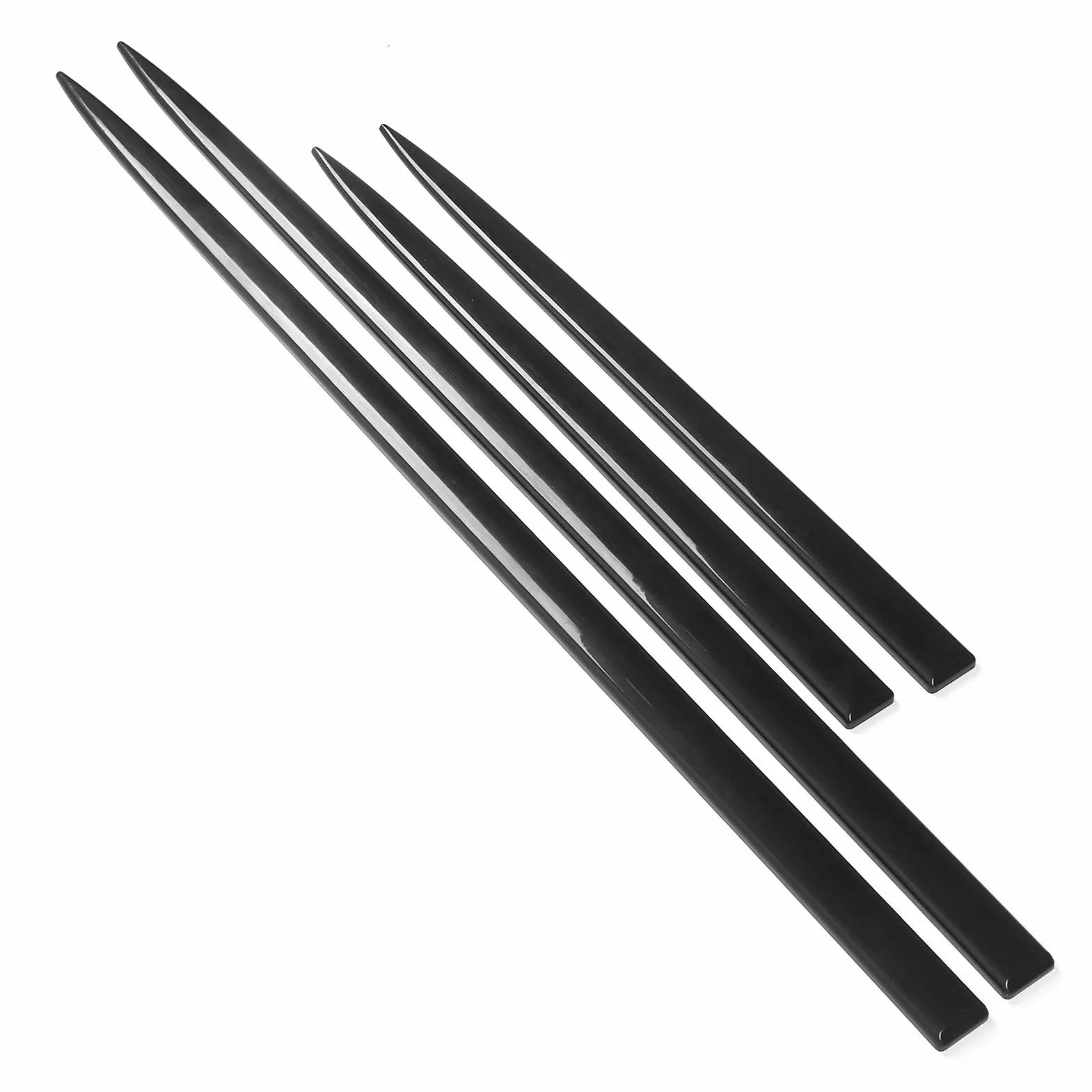 Qiilu 4 Pezzi Rivestimento Laterale Del Corpo Impermeabile Nero Brillante Protezione Universale Porta Modanatura Automobilistica